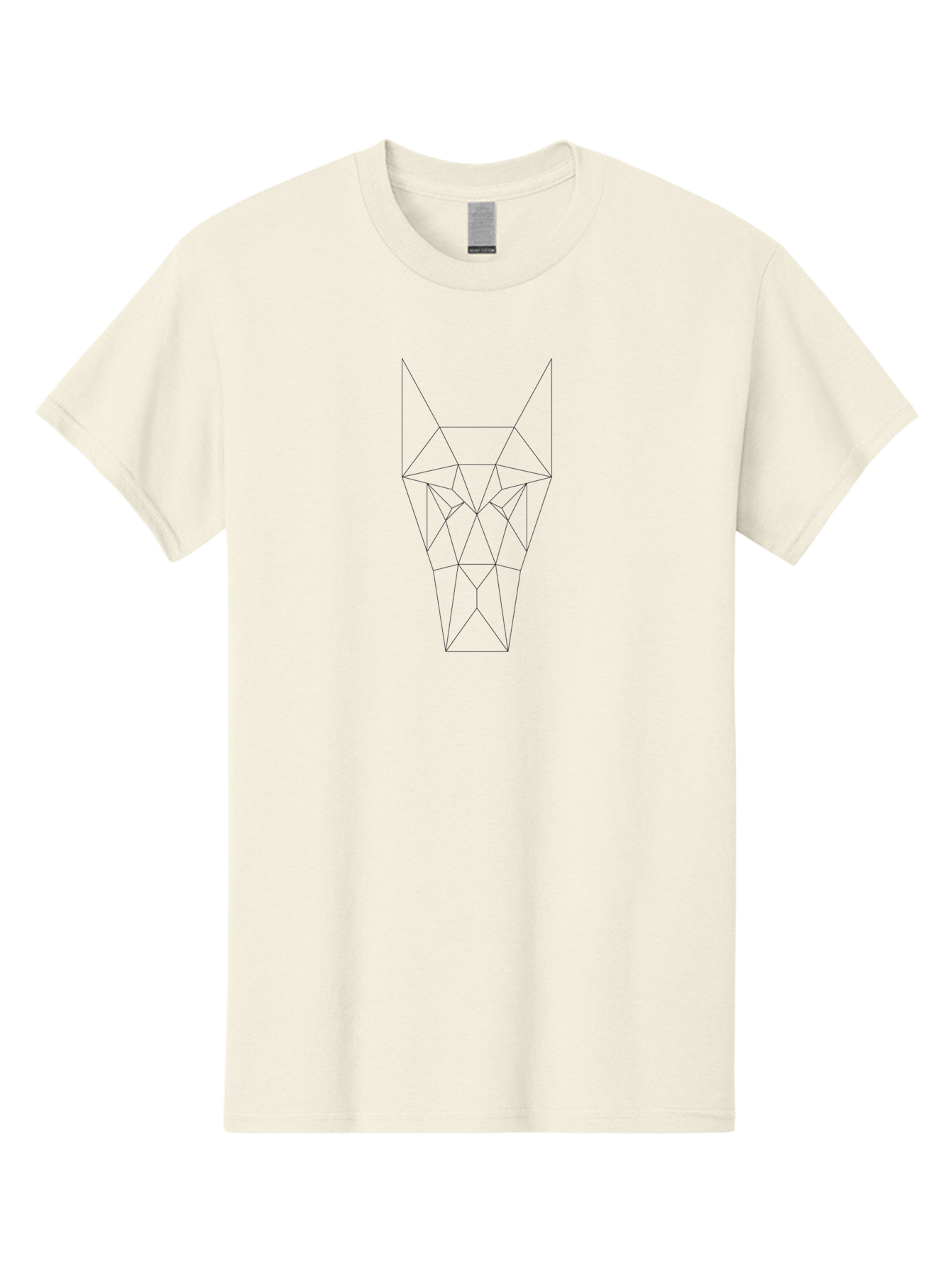 geometric wolf head, minimalist line art, abstract animal design, modern illustration, low-poly art, wireframe style, simple shapes, faceted form