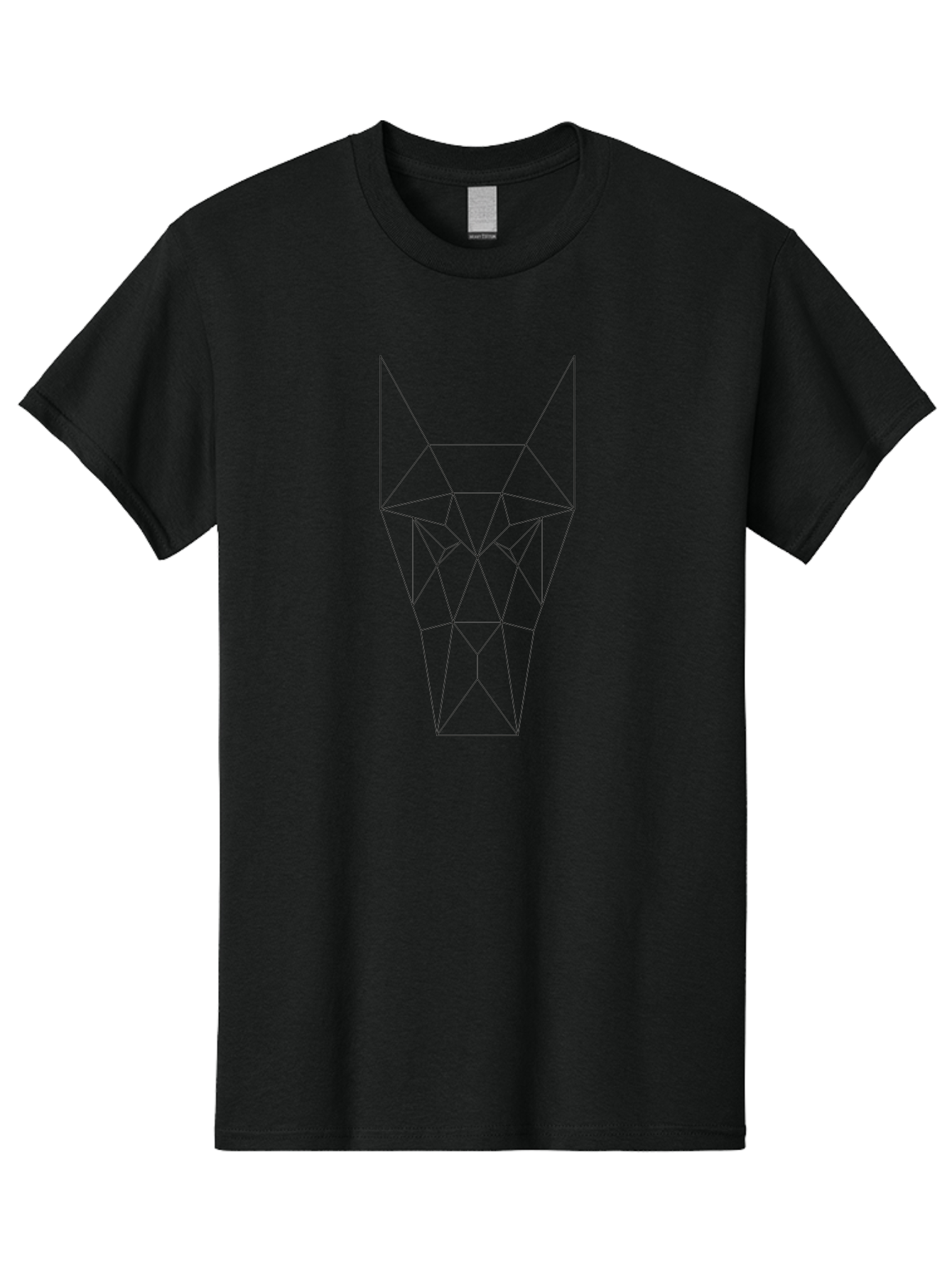 Geometric-Wolf-Head Men'S Graphic Tee, 100% Cotton, Comfortable Casual Summer Wear, Machine Washable, Geometric Wolf, Modern Art, Abstract Animal Design, Minimalist Style, Low-Poly Art, Futuristic Graphics, Polygonal Shape, - Aaa718