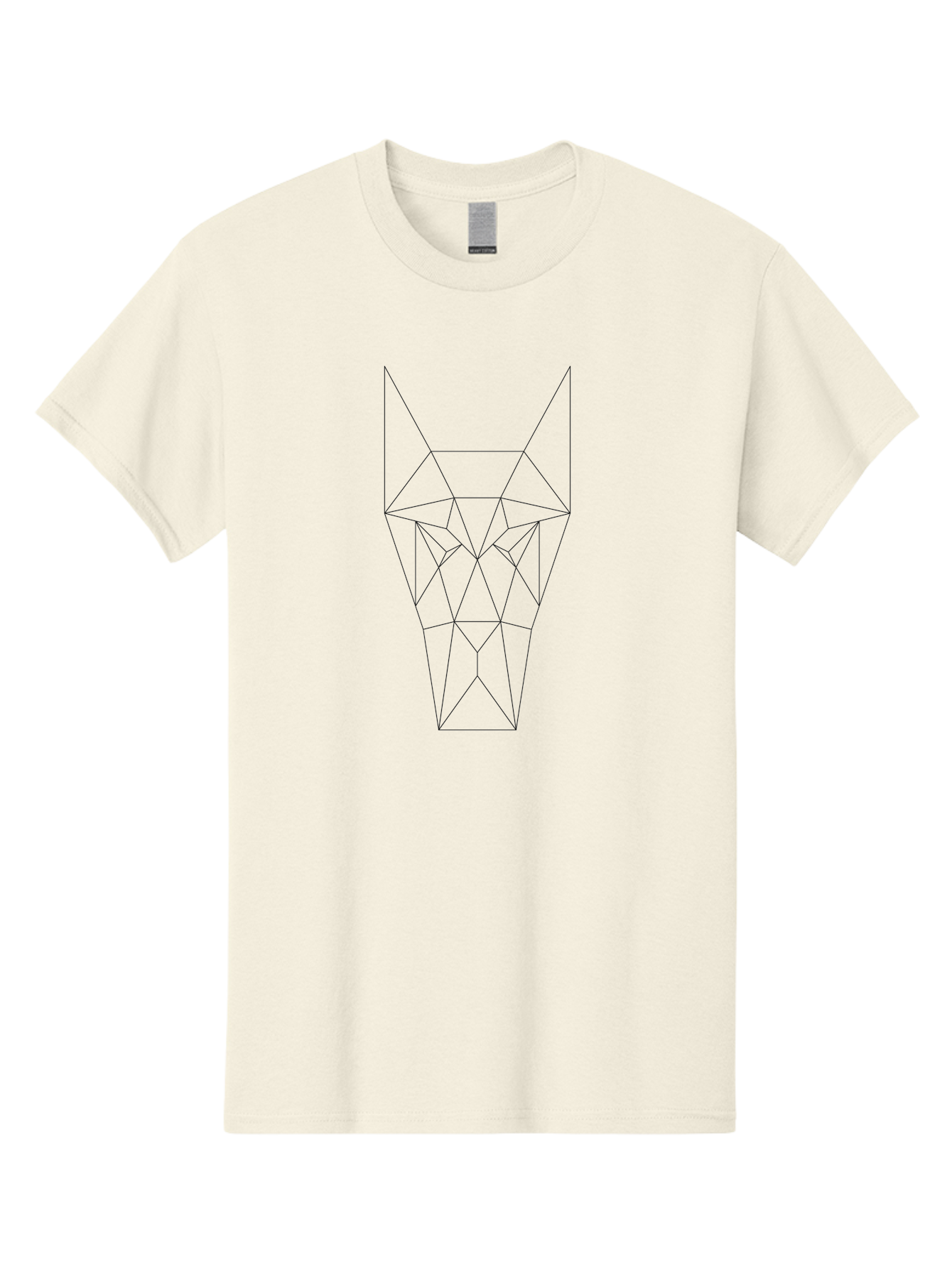 Geometric-Wolf-Head Men'S Graphic Tee, 100% Cotton, Comfortable Casual Summer Wear, Machine Washable, Geometric Wolf, Modern Art, Abstract Animal Design, Minimalist Style, Low-Poly Art, Futuristic Graphics, Polygonal Shape, - Aaa718