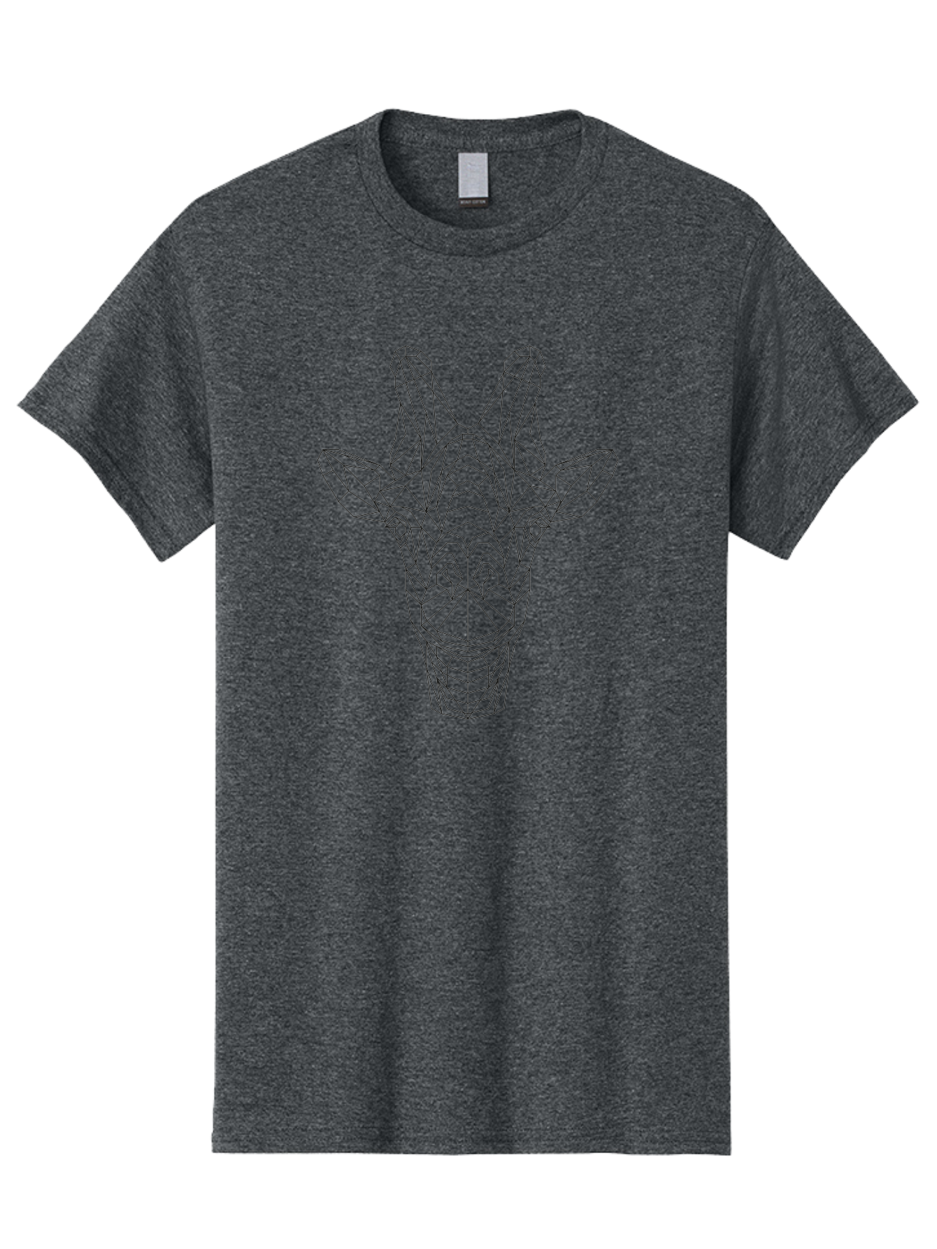 Giraffe-Head Men'S Graphic Tee, 100% Cotton, Comfortable Casual Summer Wear, Machine Washable, Giraffe Head, Wireframe Design, Low Poly Art, Minimalist Style, Animal Portrait, Geometric Shapes, Modern Graphic, Digital Illustration, - Aaa719