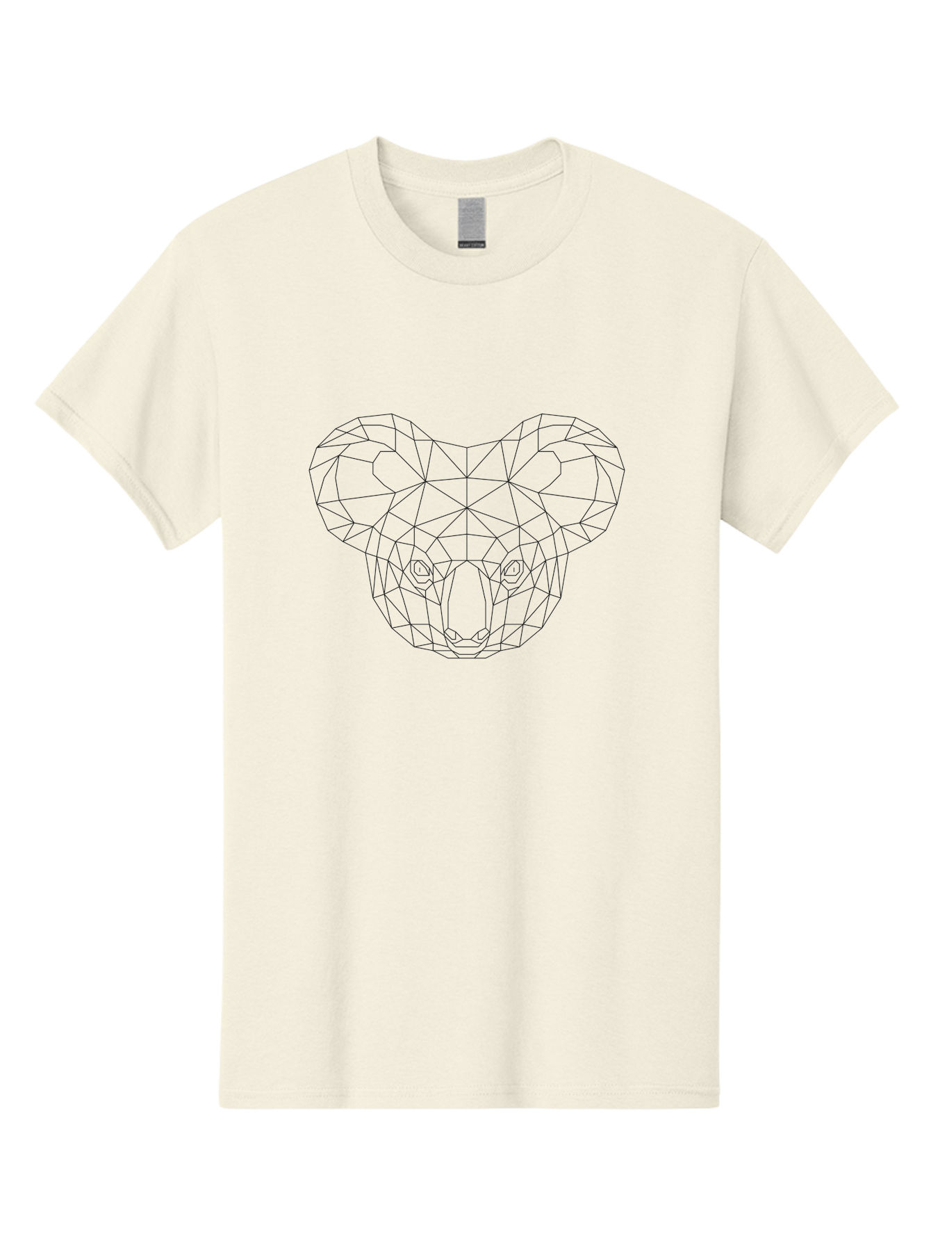 Koala-Polygon-Art Men'S Graphic Tee, 100% Cotton, Comfortable Casual Summer Wear, Machine Washable, Low-Poly Koala, Koala Head, Geometric Art, Modern Design, Minimalist Style, Koala Face, Wireframe Art, Simple Shapes, Abstract Animal, - Aaa722