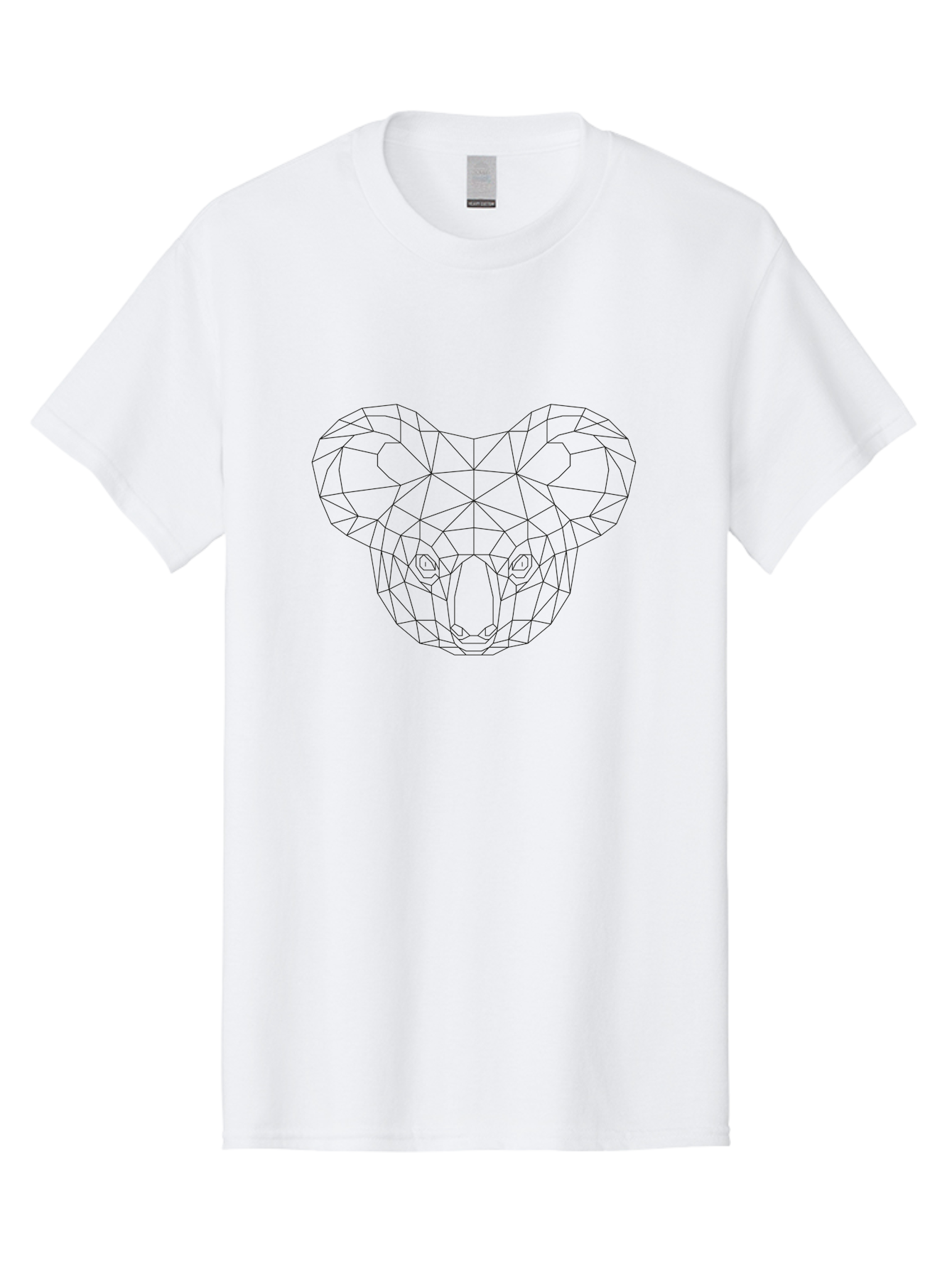 Koala-Polygon-Art Men'S Graphic Tee, 100% Cotton, Comfortable Casual Summer Wear, Machine Washable, Low-Poly Koala, Koala Head, Geometric Art, Modern Design, Minimalist Style, Koala Face, Wireframe Art, Simple Shapes, Abstract Animal, - Aaa722