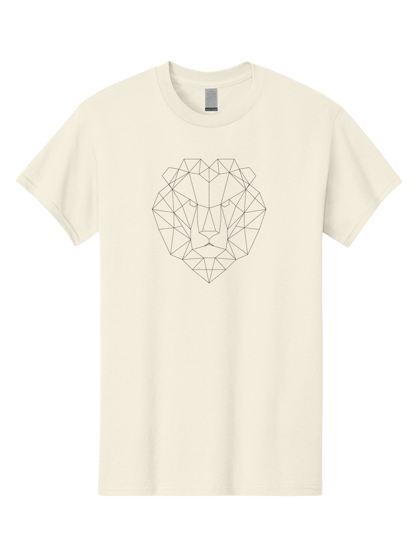 Lion-Head-1 Men'S Graphic Tee, 100% Cotton, Comfortable Casual Summer Wear, Machine Washable, Geometric Lion, Low Poly Art, Stylized Lion Head, Abstract Animal Design, Minimalist Illustration, Modern Vector Graphic, Lion Face, - Aaa723