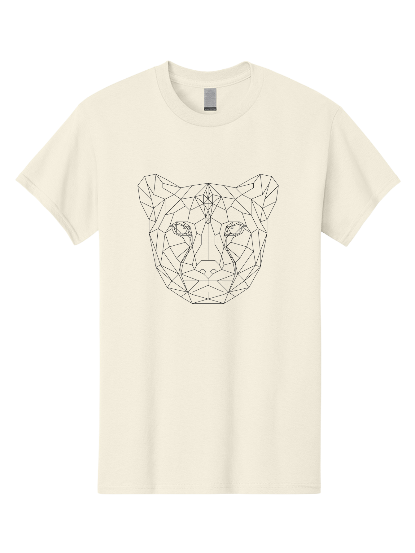 Low-Poly-Cat Men'S Graphic Tee, 100% Cotton, Comfortable Casual Summer Wear, Machine Washable, Geometric Panther, Low Poly Art, Wild Cat, Modern Design, Digital Illustration, Futuristic Style, Minimalist, Wildlife Art, Polygonal Shape - Aaa726