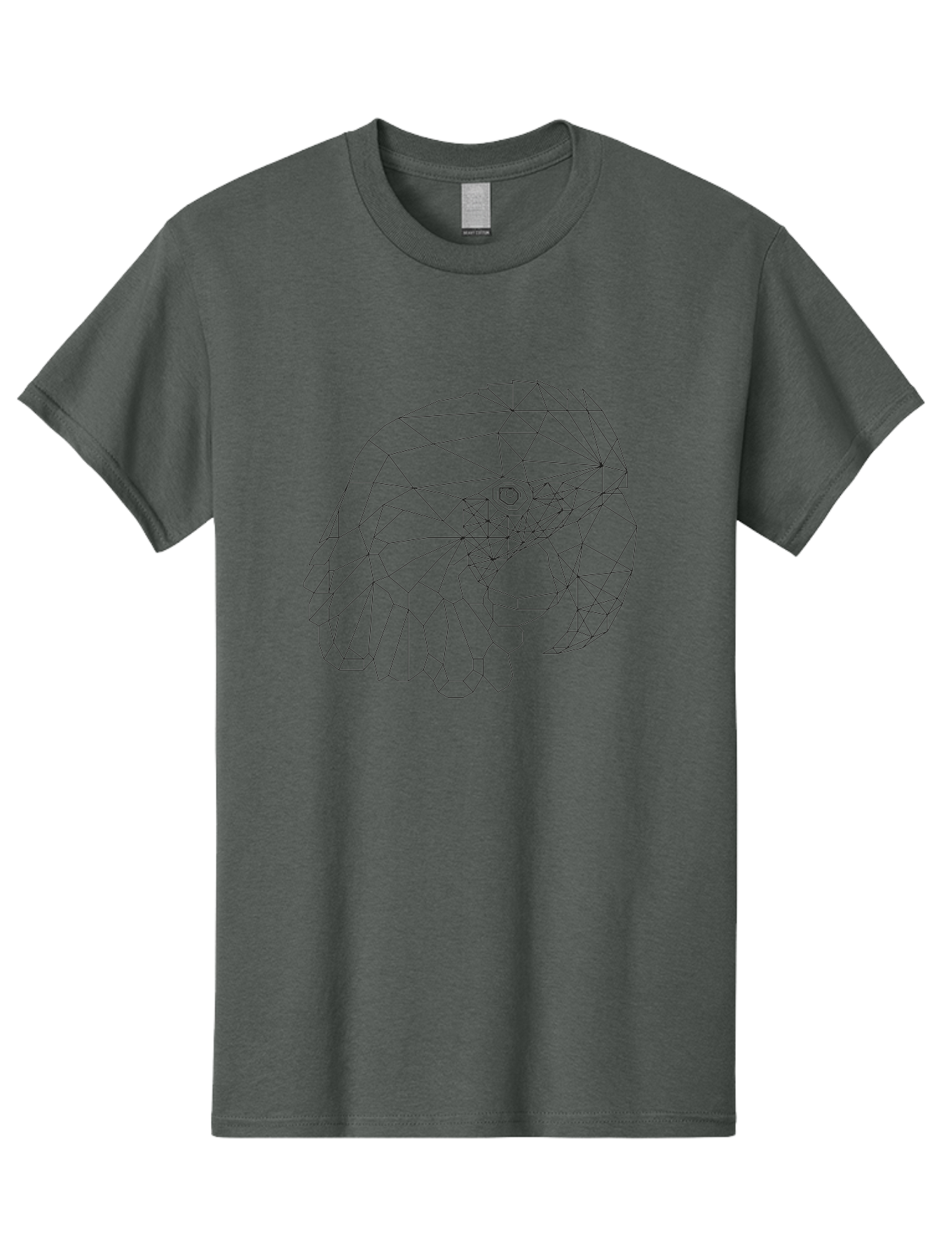 Low-Poly-Elephant-Head Men'S Graphic Tee, 100% Cotton, Comfortable Casual Summer Wear, Machine Washable, Low Poly Art, Geometric Design, Ram Skull Illustration, Abstract Animal Art, Minimalist Design, Modern Artwork, Stylized Ram Head, - Aaa727