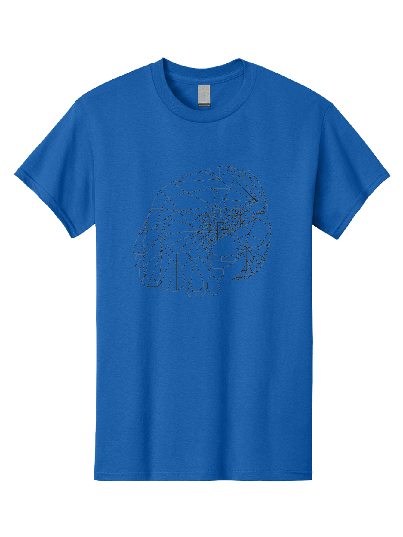 Low-Poly-Elephant-Head Men'S Graphic Tee, 100% Cotton, Comfortable Casual Summer Wear, Machine Washable, Low Poly Art, Geometric Design, Ram Skull Illustration, Abstract Animal Art, Minimalist Design, Modern Artwork, Stylized Ram Head, - Aaa727