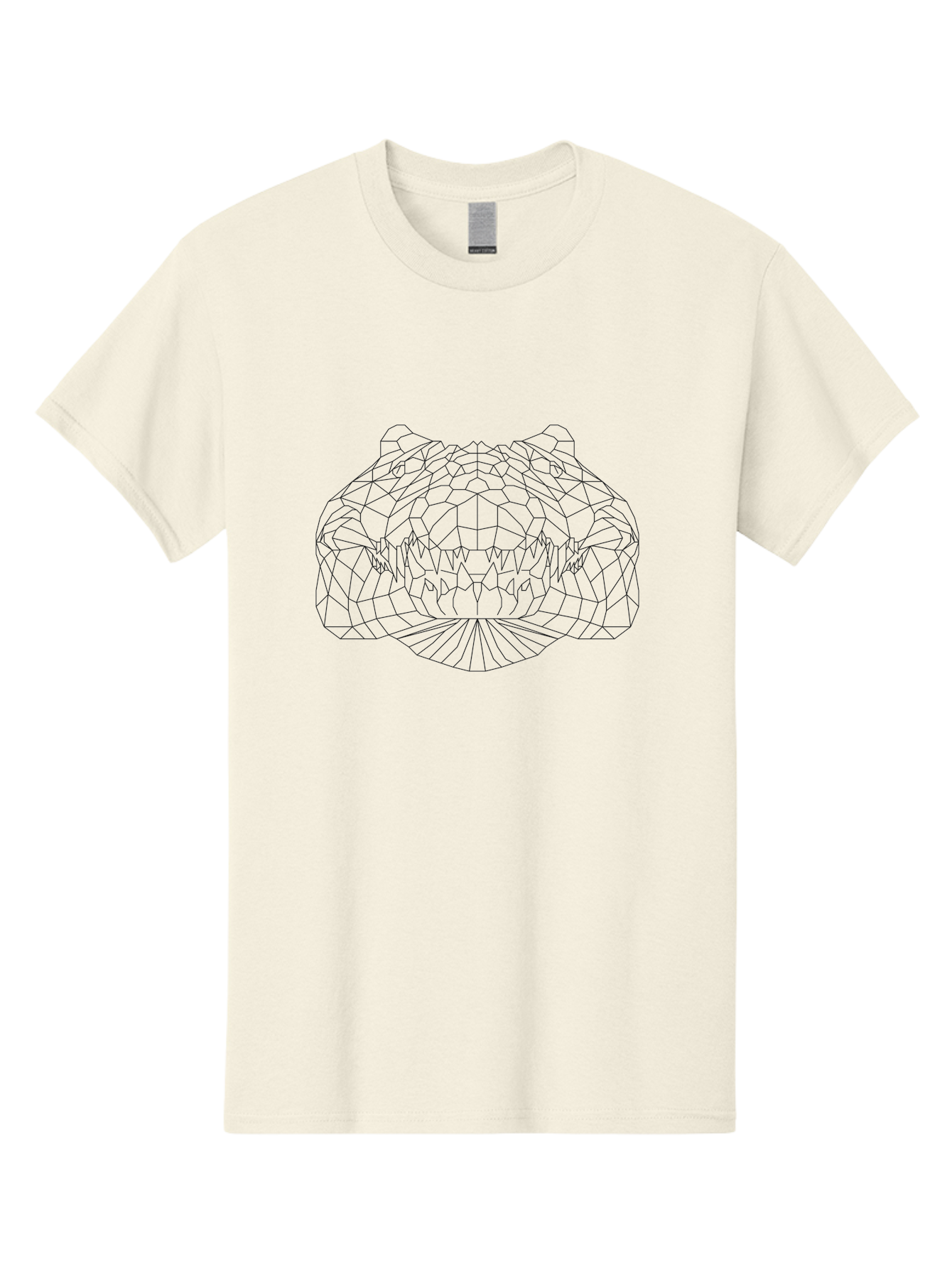 Low-Poly-Tiger-Head Men'S Graphic Tee, 100% Cotton, Comfortable Casual Summer Wear, Machine Washable, Low Poly Lion, Wireframe Style, Geometric Art, Lion Face, Animal Design, Futuristic Graphics, Digital Illustration, Polygonal Mesh, - Aaa729