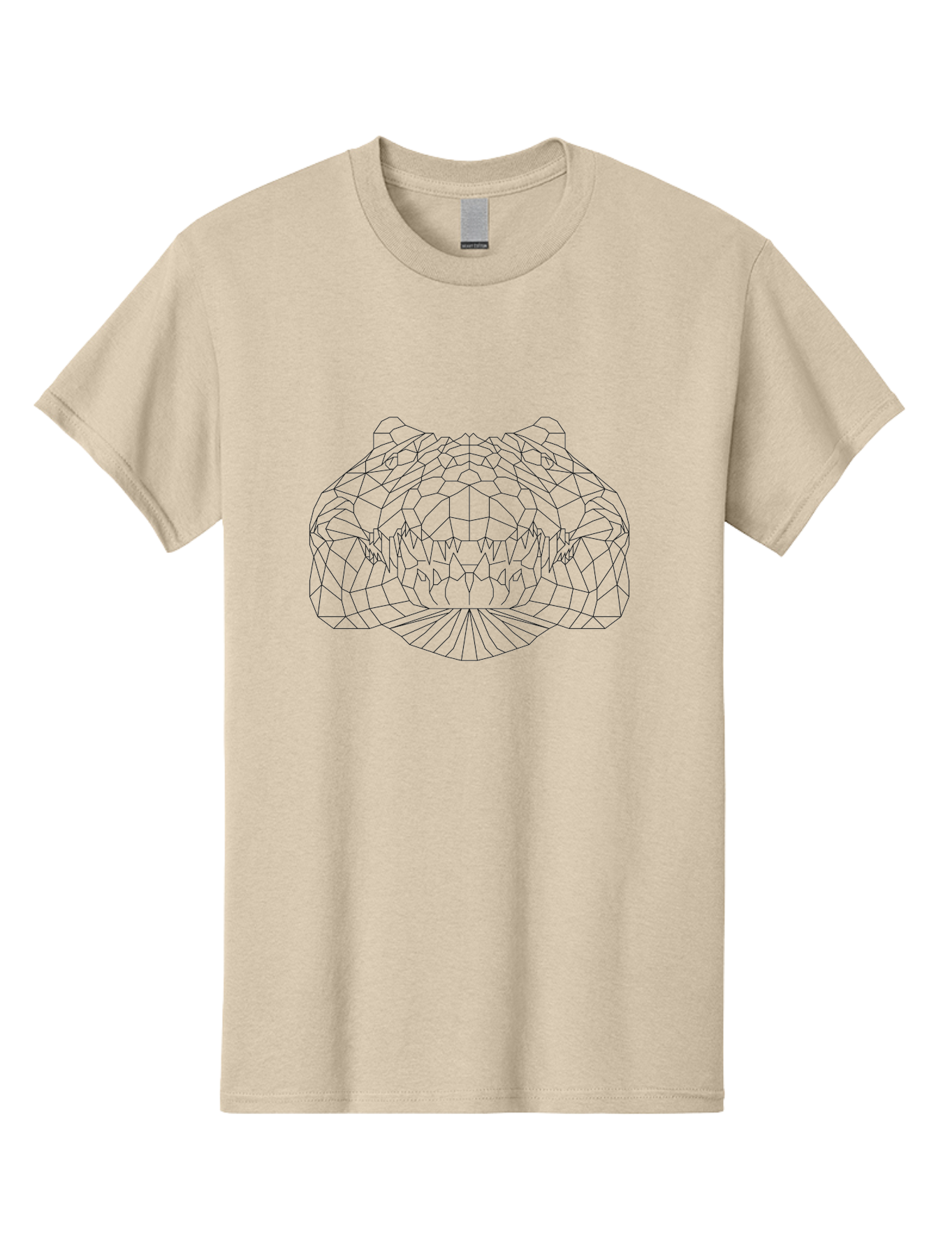 Low-Poly-Tiger-Head Men'S Graphic Tee, 100% Cotton, Comfortable Casual Summer Wear, Machine Washable, Low Poly Lion, Wireframe Style, Geometric Art, Lion Face, Animal Design, Futuristic Graphics, Digital Illustration, Polygonal Mesh, - Aaa729