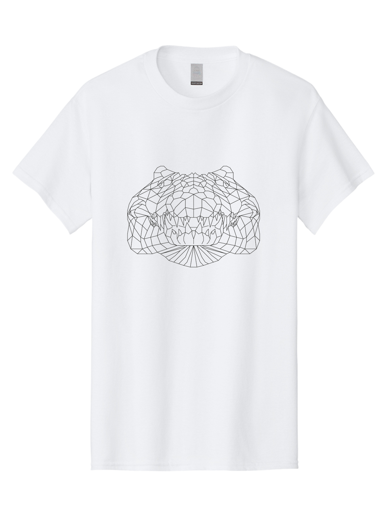 Low-Poly-Tiger-Head Men'S Graphic Tee, 100% Cotton, Comfortable Casual Summer Wear, Machine Washable, Low Poly Lion, Wireframe Style, Geometric Art, Lion Face, Animal Design, Futuristic Graphics, Digital Illustration, Polygonal Mesh, - Aaa729