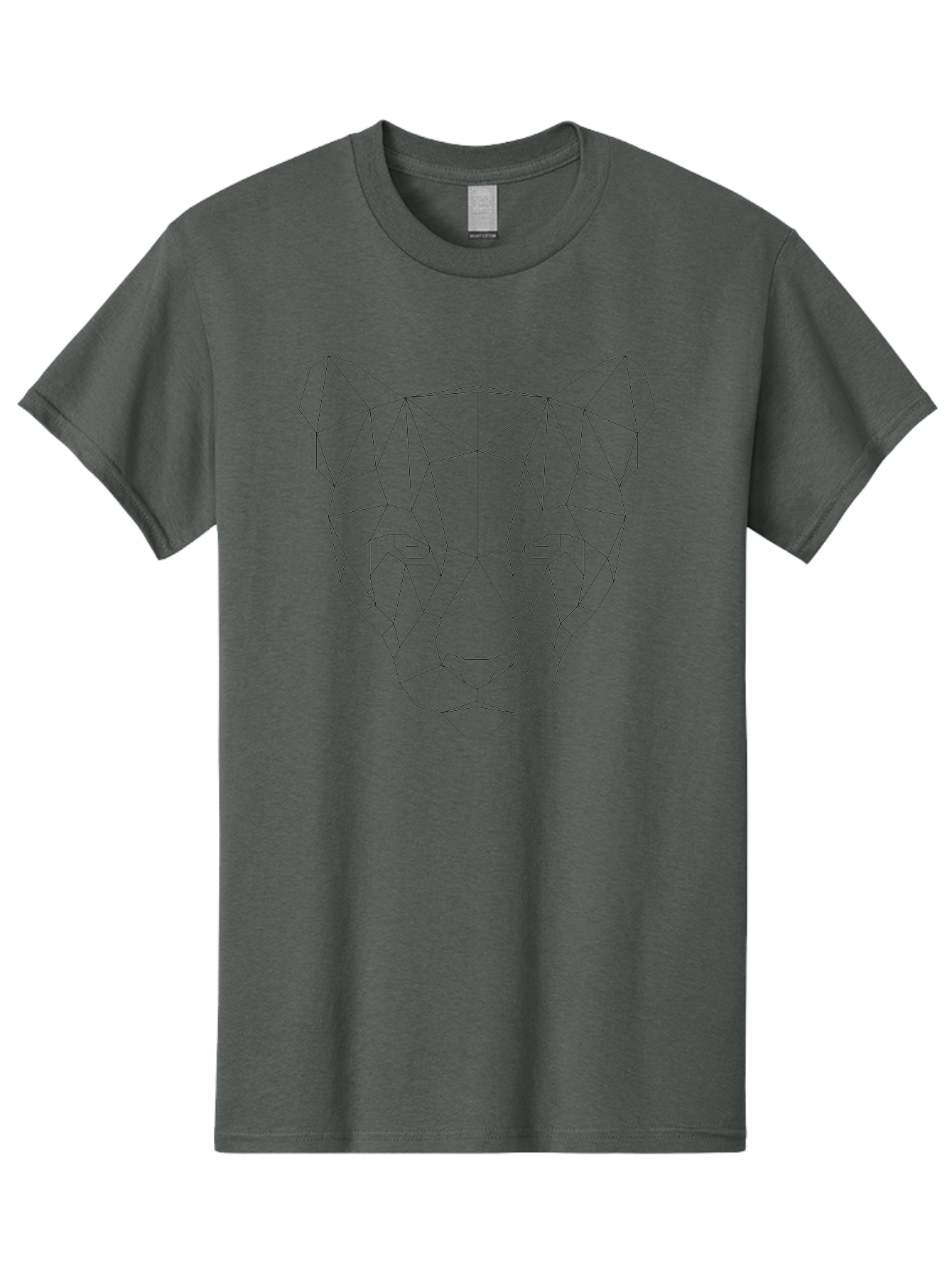 Polygon-Panther-Head Men'S Graphic Tee, 100% Cotton, Comfortable Casual Summer Wear, Machine Washable, Geometric Panther, Low Poly Art, Modern Design, Minimalist Style, Abstract Animal, Futuristic Graphics, Digital Illustration, - Aaa733