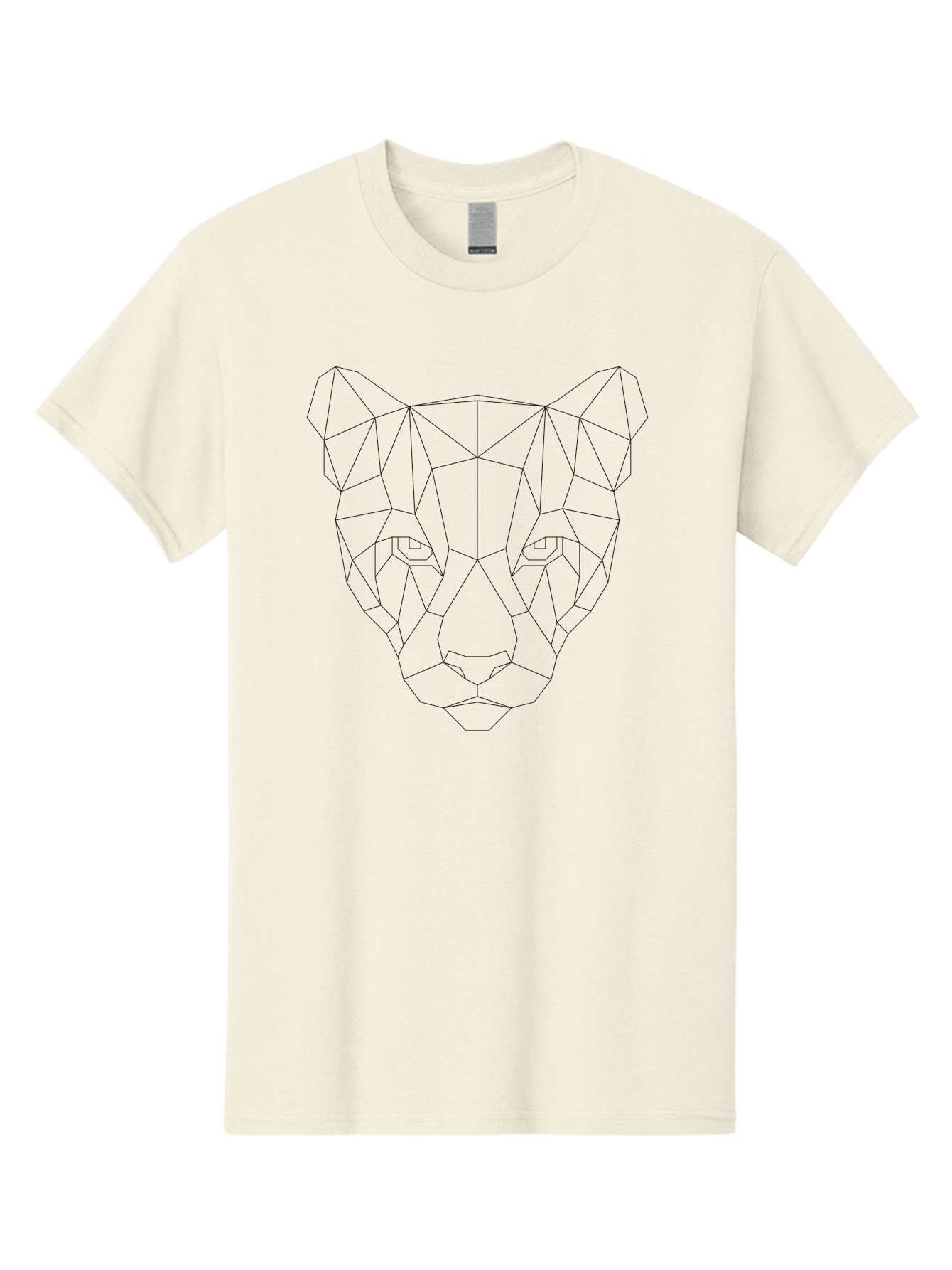Polygon-Panther-Head Men'S Graphic Tee, 100% Cotton, Comfortable Casual Summer Wear, Machine Washable, Geometric Panther, Low Poly Art, Modern Design, Minimalist Style, Abstract Animal, Futuristic Graphics, Digital Illustration, - Aaa733
