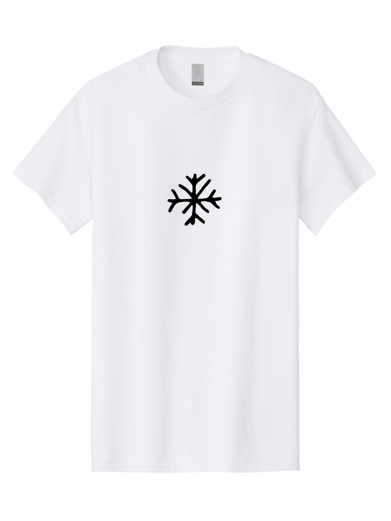 Asterisk-3 Men'S Graphic Tee, 100% Cotton, Comfortable Casual Summer Wear, Machine Washable, Black Snowflake, Winter Symbol, Frosty Design, Icy Pattern, Snow Crystal, Cold Weather Icon, Abstract Art, Simple Graphics - Aaa746