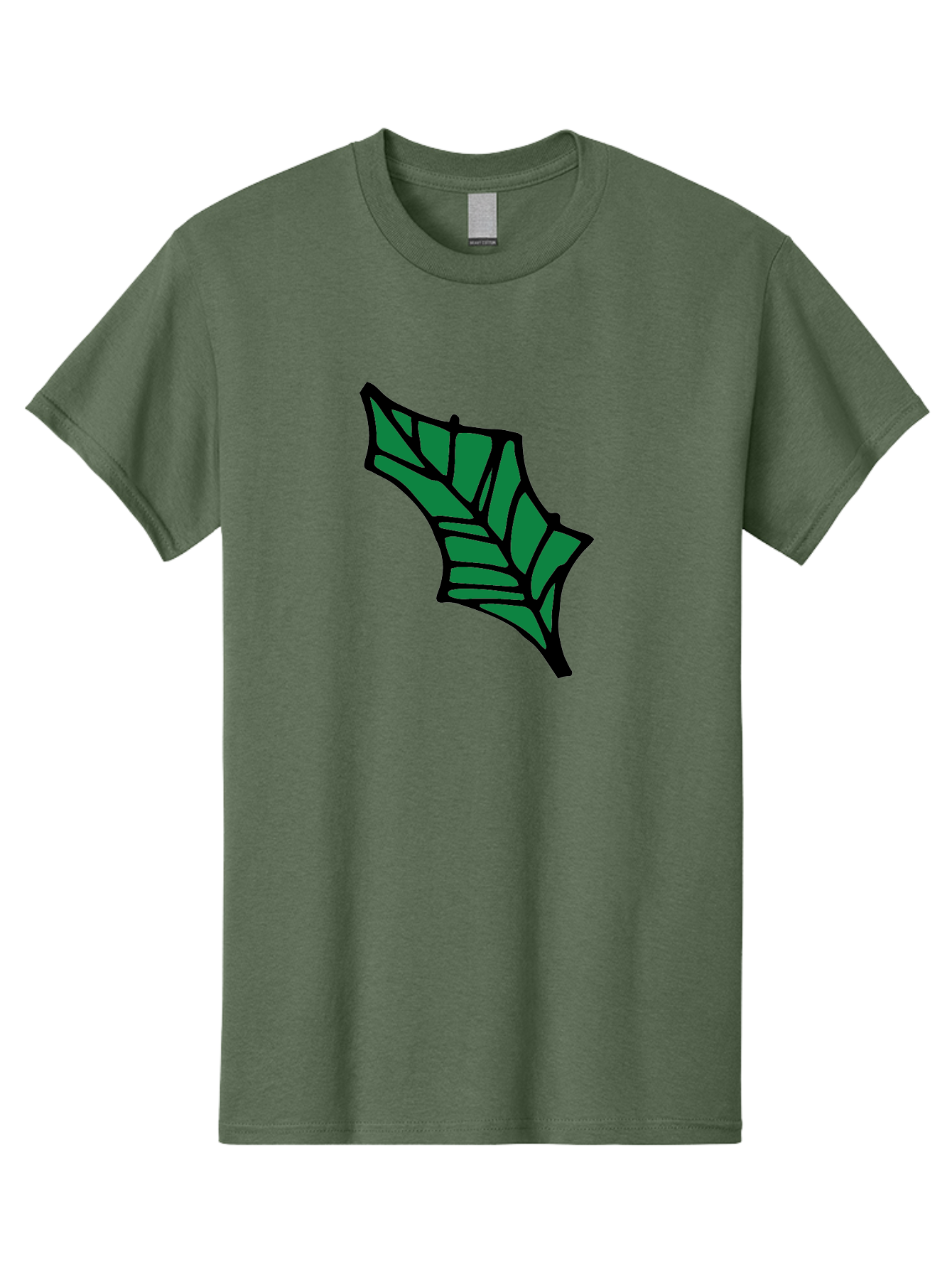 Bat-Wing-1 Men'S Graphic Tee, 100% Cotton, Comfortable Casual Summer Wear, Machine Washable, Bat, Black Outline, Green Fill, Abstract Shapes, Wing Pattern, Wildlife Art, Simple Design, Cartoon Style - Aaa751