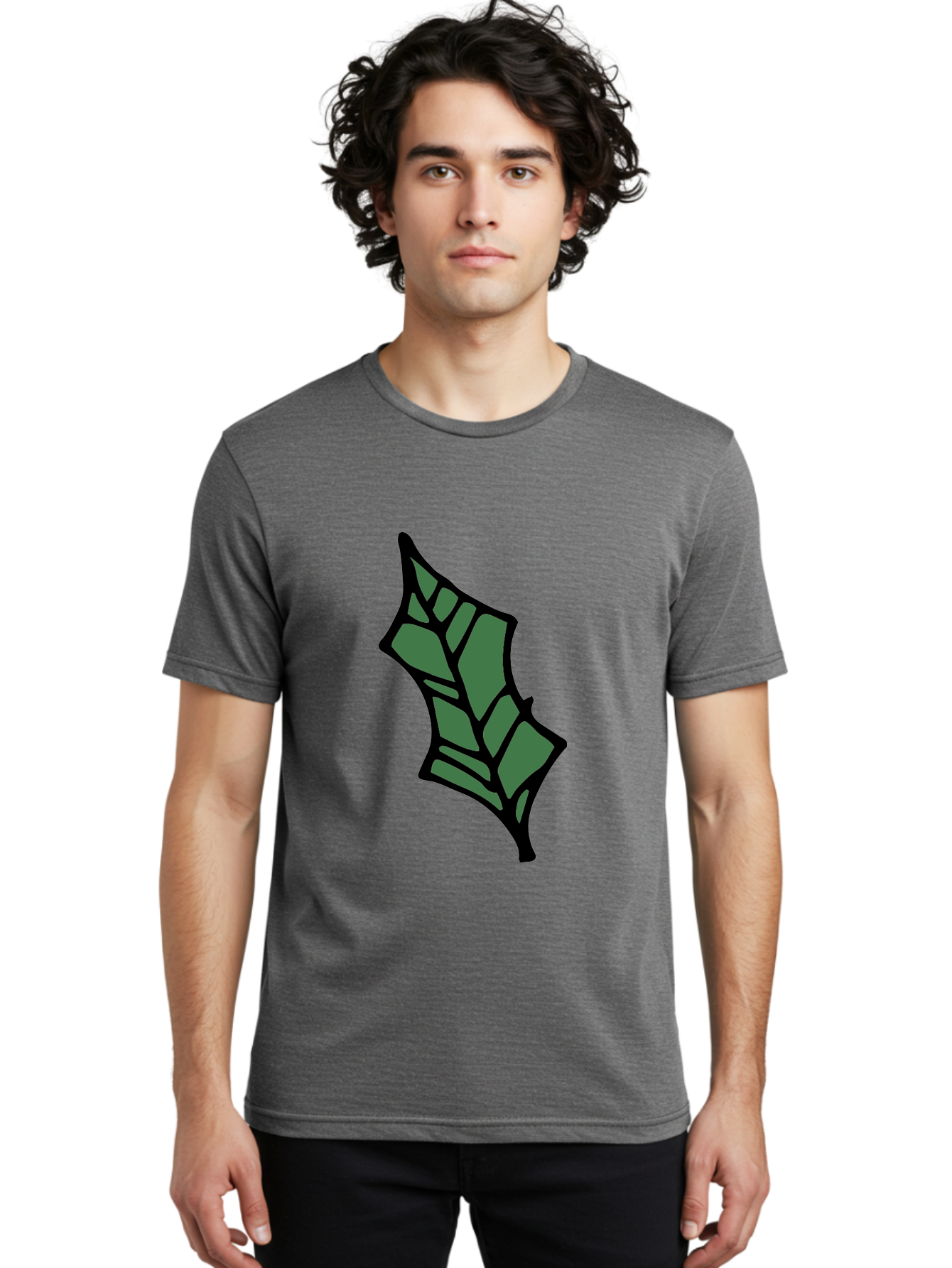 Bat-Wing Men'S Graphic Tee, 100% Cotton, Comfortable Casual Summer Wear, Machine Washable, Cartoon Bat, Simple Design, Dark Green, Black Outline, Geometric Shapes, Cartoon Style, Simple Illustration, Bat Symbol, Graphic Element - Aaa752