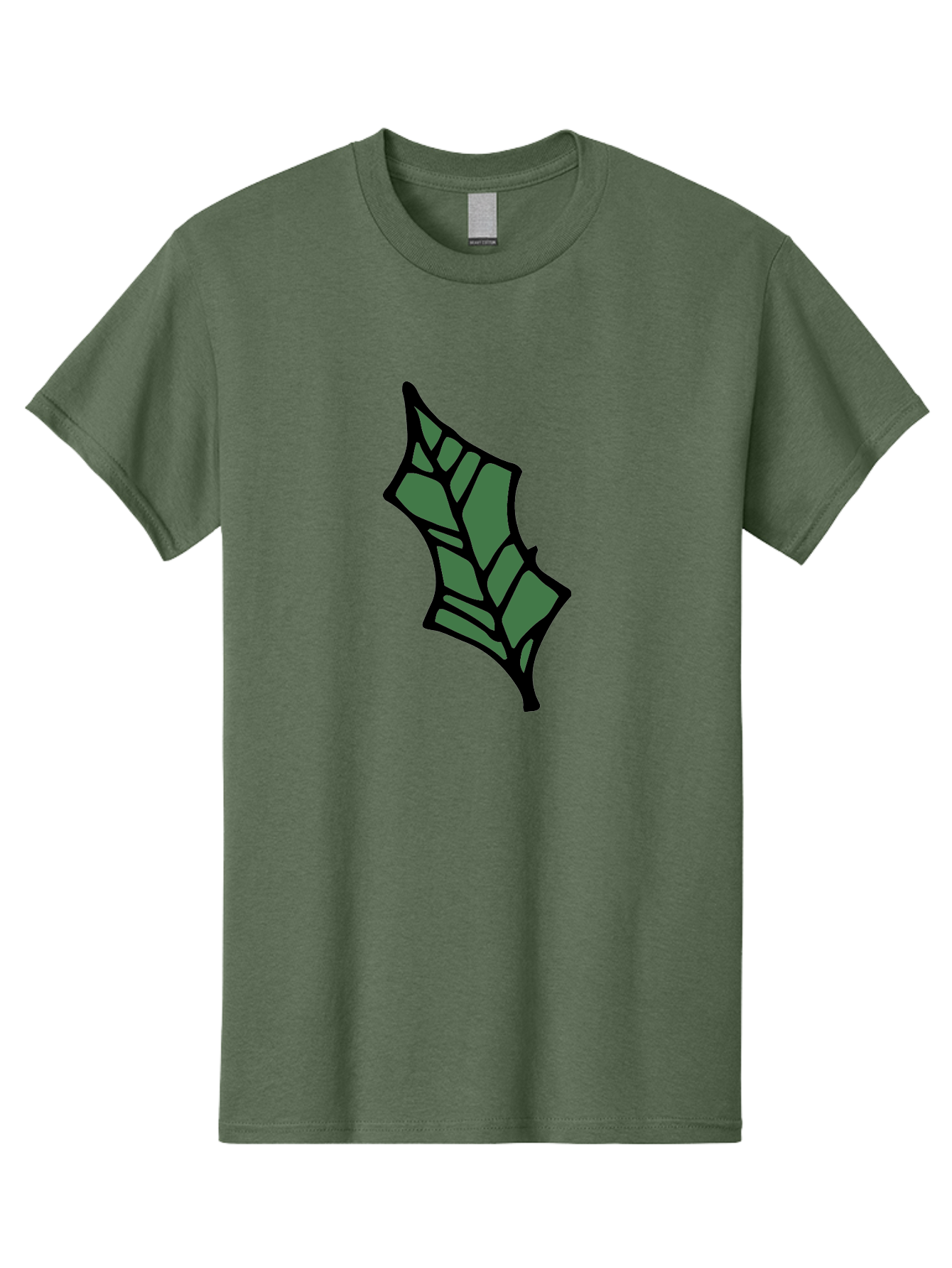 Bat-Wing Men'S Graphic Tee, 100% Cotton, Comfortable Casual Summer Wear, Machine Washable, Cartoon Bat, Simple Design, Dark Green, Black Outline, Geometric Shapes, Cartoon Style, Simple Illustration, Bat Symbol, Graphic Element - Aaa752