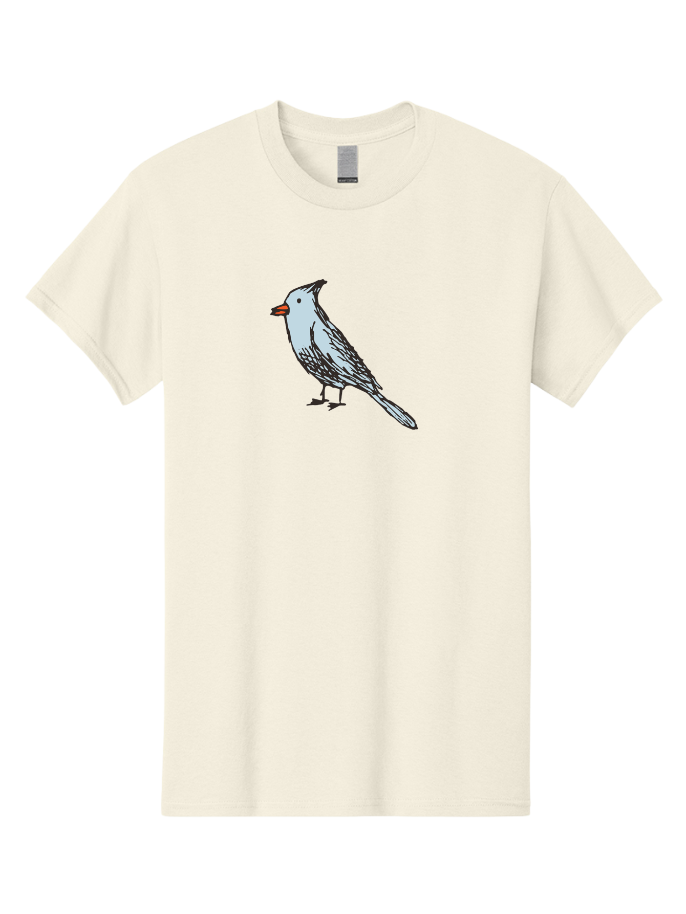 Bird-1 Men'S Graphic Tee, 100% Cotton, Comfortable Casual Summer Wear, Machine Washable, Cartoon Bird, Simple Drawing, White Bird, Black Feathers, Orange Beak, Childish Art, Minimalist Design, Stylized Illustration, Simple Shapes, Cute Bird - Aaa755