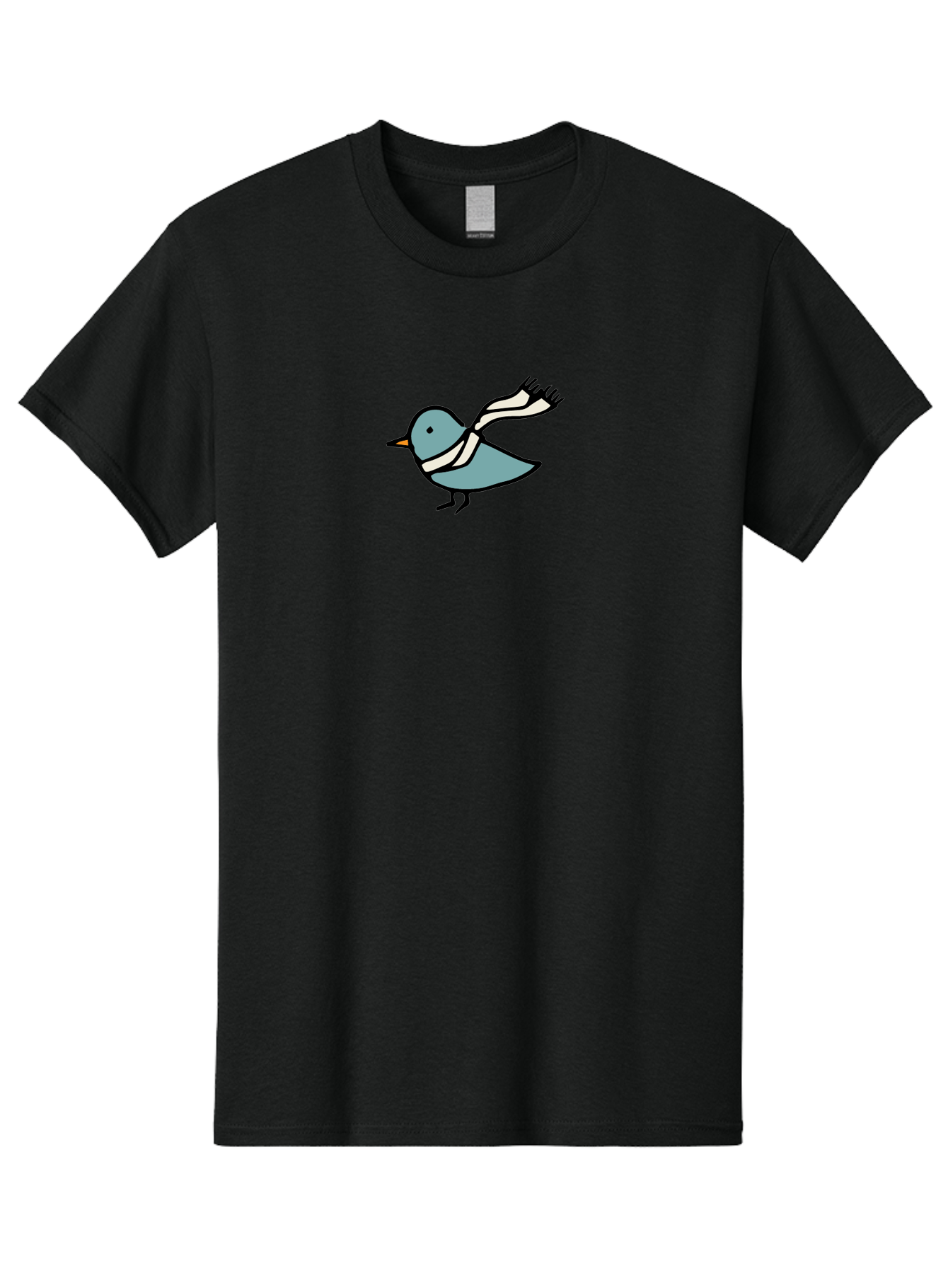 Bird-In-Scarf Men'S Graphic Tee, 100% Cotton, Comfortable Casual Summer Wear, Machine Washable, Cartoon Bird, Bird Wearing Scarf, Winter Bird, Bird In Flight, Blue Bird, Bird Illustration, Simple Design, Whimsical Art, Minimalist Style, - Aaa756