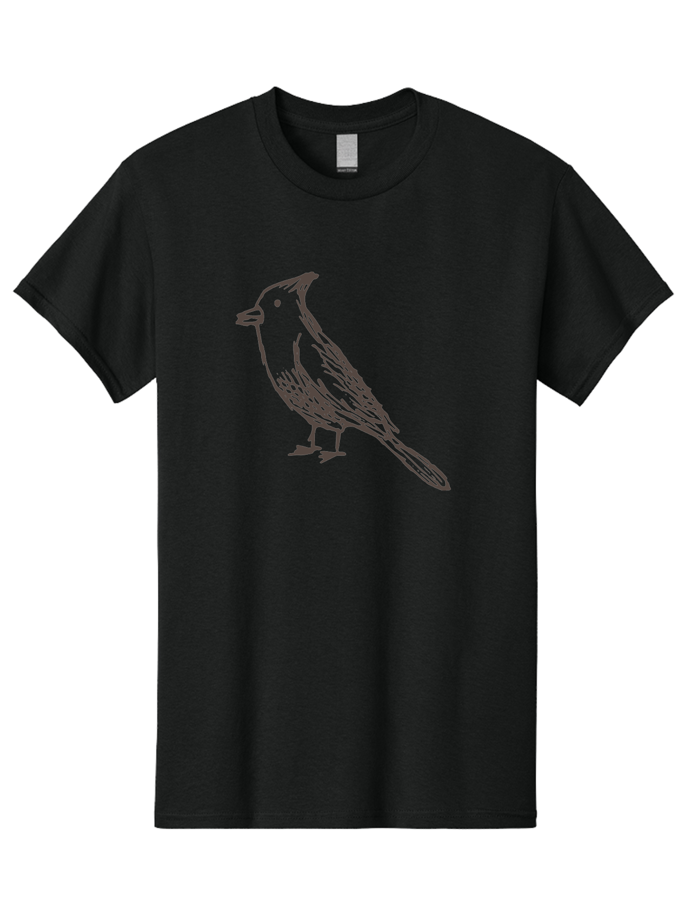 Black-Bird Men'S Graphic Tee, 100% Cotton, Comfortable Casual Summer Wear, Machine Washable, Simple Line Drawing, Bird Silhouette, Wildlife Art, Minimalist Design, Feathered Friend, Songbird - Aaa758