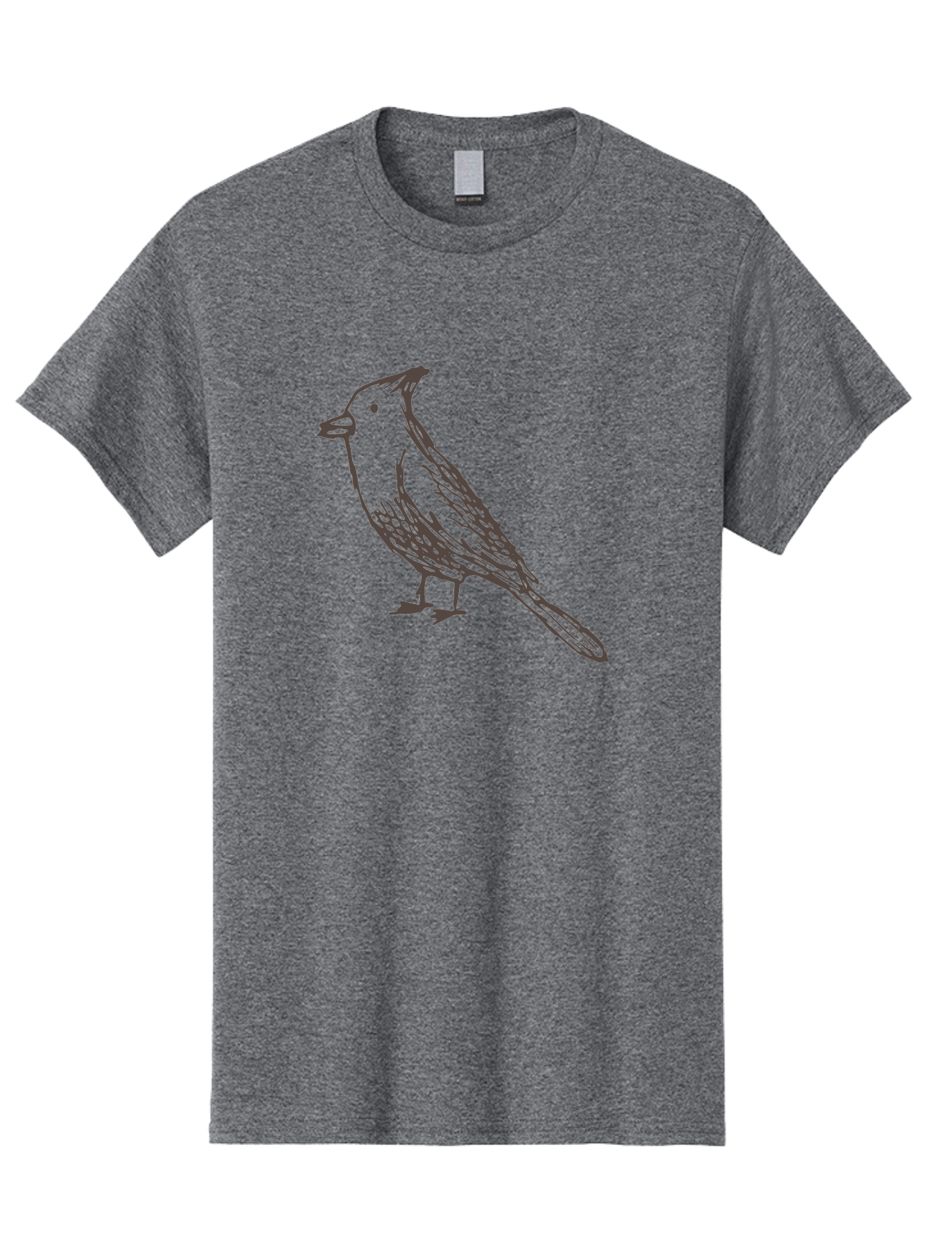Black-Bird Men'S Graphic Tee, 100% Cotton, Comfortable Casual Summer Wear, Machine Washable, Simple Line Drawing, Bird Silhouette, Wildlife Art, Minimalist Design, Feathered Friend, Songbird - Aaa758