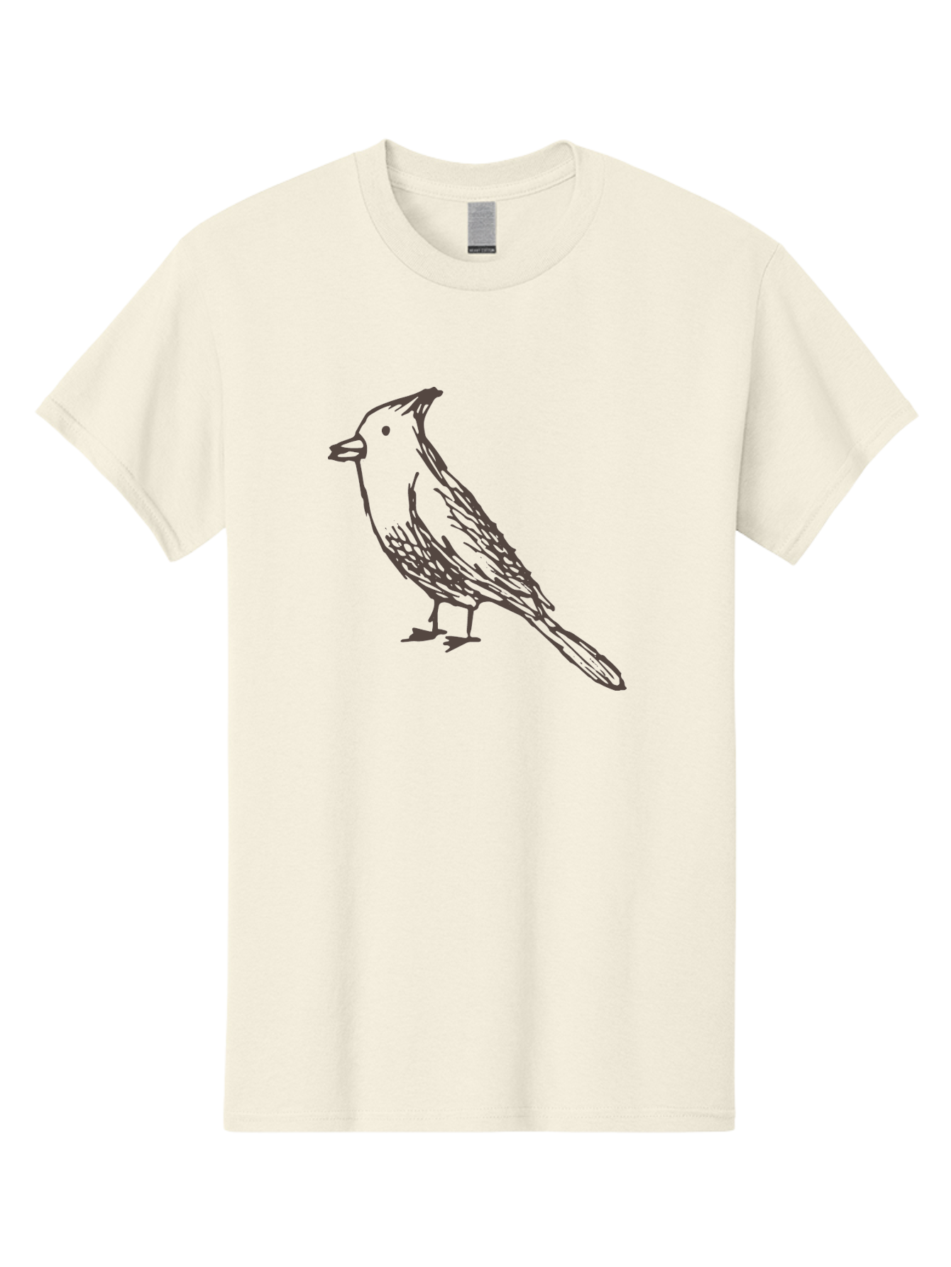 Black-Bird Men'S Graphic Tee, 100% Cotton, Comfortable Casual Summer Wear, Machine Washable, Simple Line Drawing, Bird Silhouette, Wildlife Art, Minimalist Design, Feathered Friend, Songbird - Aaa758