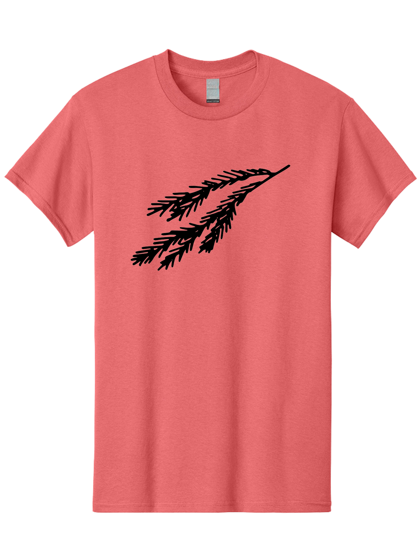 Black-Branches Men'S Graphic Tee, 100% Cotton, Comfortable Casual Summer Wear, Machine Washable, Fir Branch Silhouette, Black Fir Branch, Simple Design, Minimalist Art, Evergreen Branch, Botanical Illustration, Graphic Design Element - Aaa759