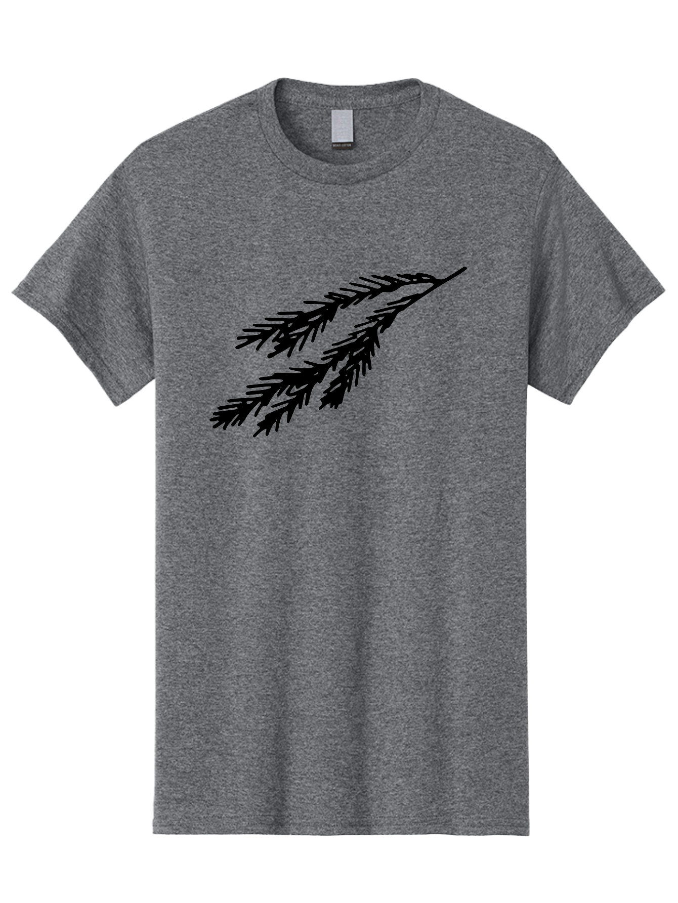Black-Branches Men'S Graphic Tee, 100% Cotton, Comfortable Casual Summer Wear, Machine Washable, Fir Branch Silhouette, Black Fir Branch, Simple Design, Minimalist Art, Evergreen Branch, Botanical Illustration, Graphic Design Element - Aaa759