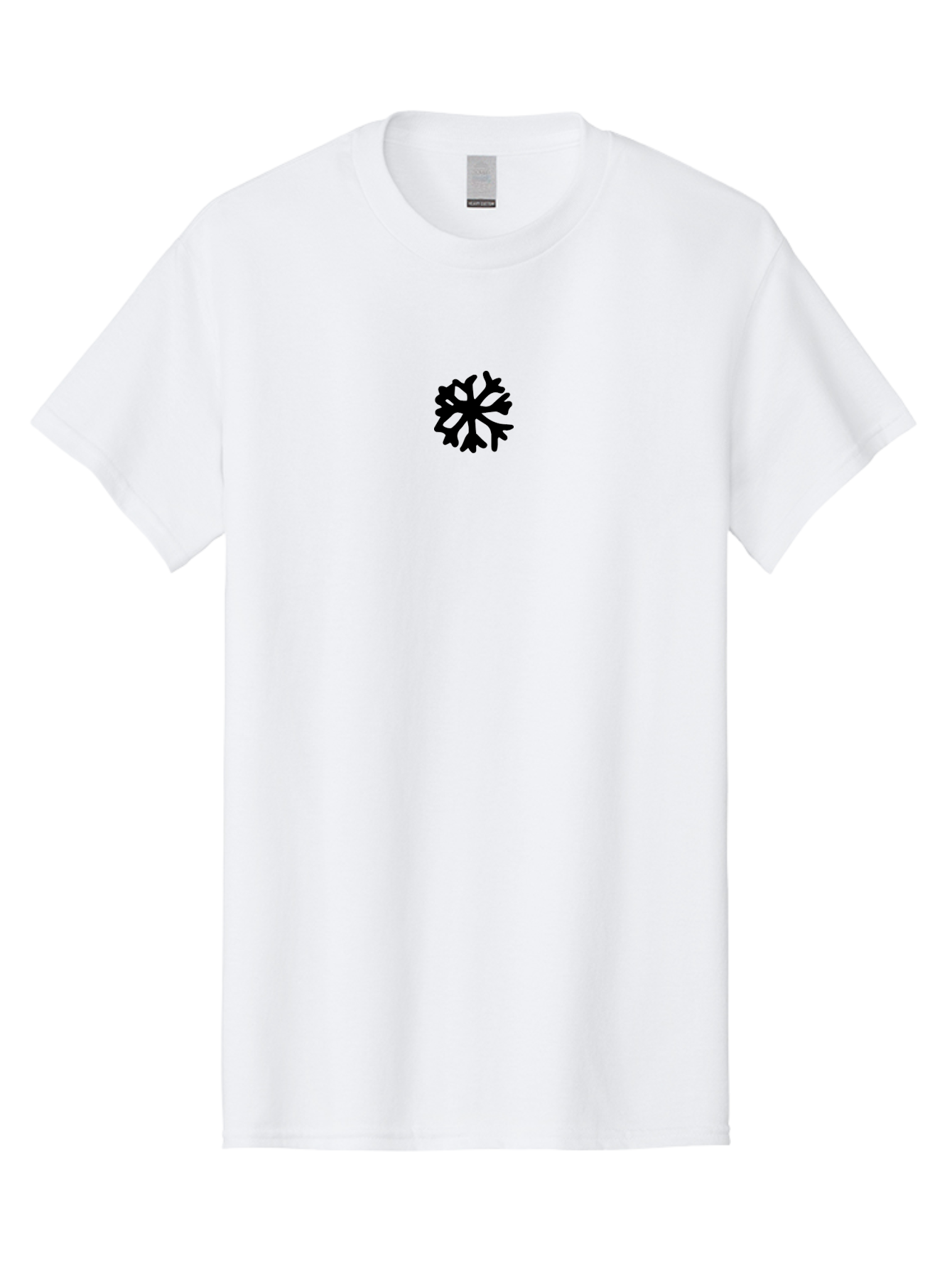 Black-Snowflake Men'S Graphic Tee, 100% Cotton, Comfortable Casual Summer Wear, Machine Washable, Black Snowflake, Winter Symbol, Frosty Design, Abstract Shape, Christmas Theme, Seasonal Icon, Frozen Motif - Aaa762