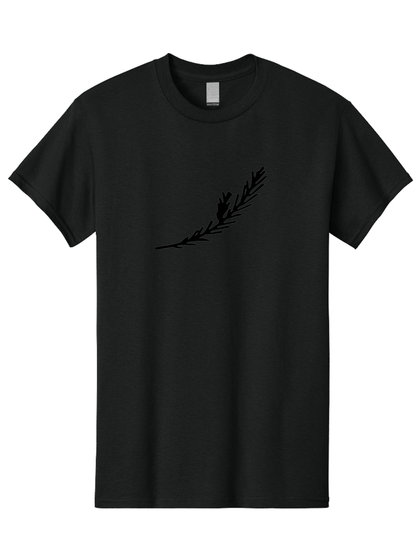 Black-Twig-Silhouette Men'S Graphic Tee, 100% Cotton, Comfortable Casual Summer Wear, Machine Washable, Pine Needles Silhouette, Minimalist Design, Simple Graphics, Sprig Of Pine, Black On Green, Foliage Icon, Nature Symbol - Aaa766