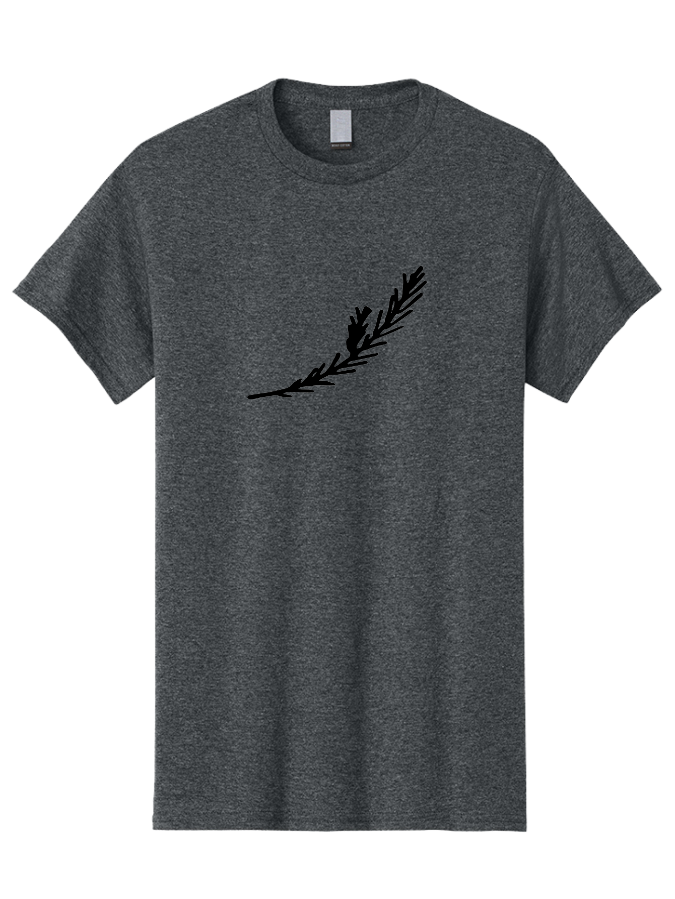 Black-Twig-Silhouette Men'S Graphic Tee, 100% Cotton, Comfortable Casual Summer Wear, Machine Washable, Pine Needles Silhouette, Minimalist Design, Simple Graphics, Sprig Of Pine, Black On Green, Foliage Icon, Nature Symbol - Aaa766