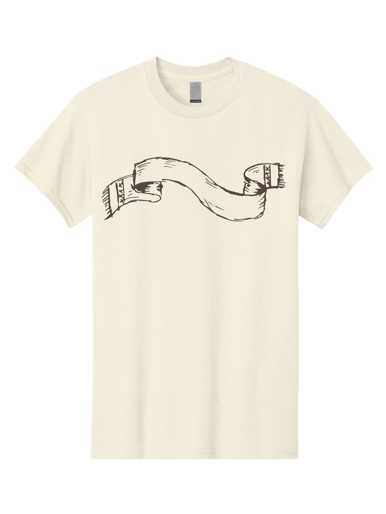 Blank-Ribbon-Banner Men'S Graphic Tee, 100% Cotton, Comfortable Casual Summer Wear, Machine Washable, Ribbon Banner, Graphic Design Element, Decorative Curve, Flowing Ribbon, Elegant Design, Creative Graphics, Illustration Art, - Aaa768