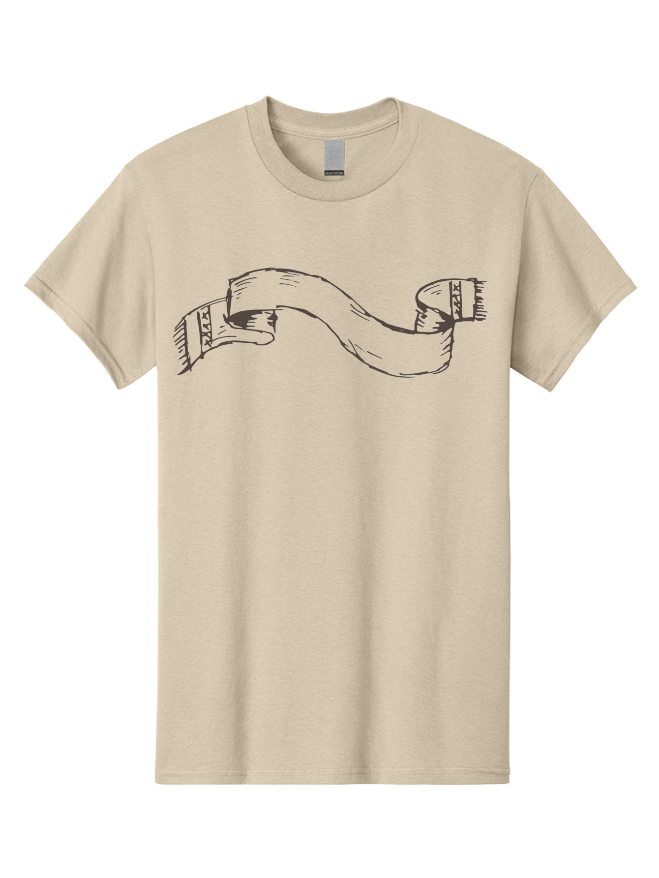 Blank-Ribbon-Banner Men'S Graphic Tee, 100% Cotton, Comfortable Casual Summer Wear, Machine Washable, Ribbon Banner, Graphic Design Element, Decorative Curve, Flowing Ribbon, Elegant Design, Creative Graphics, Illustration Art, - Aaa768