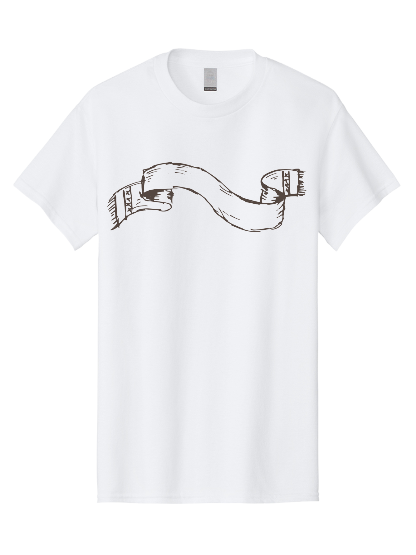 Blank-Ribbon-Banner Men'S Graphic Tee, 100% Cotton, Comfortable Casual Summer Wear, Machine Washable, Ribbon Banner, Graphic Design Element, Decorative Curve, Flowing Ribbon, Elegant Design, Creative Graphics, Illustration Art, - Aaa768