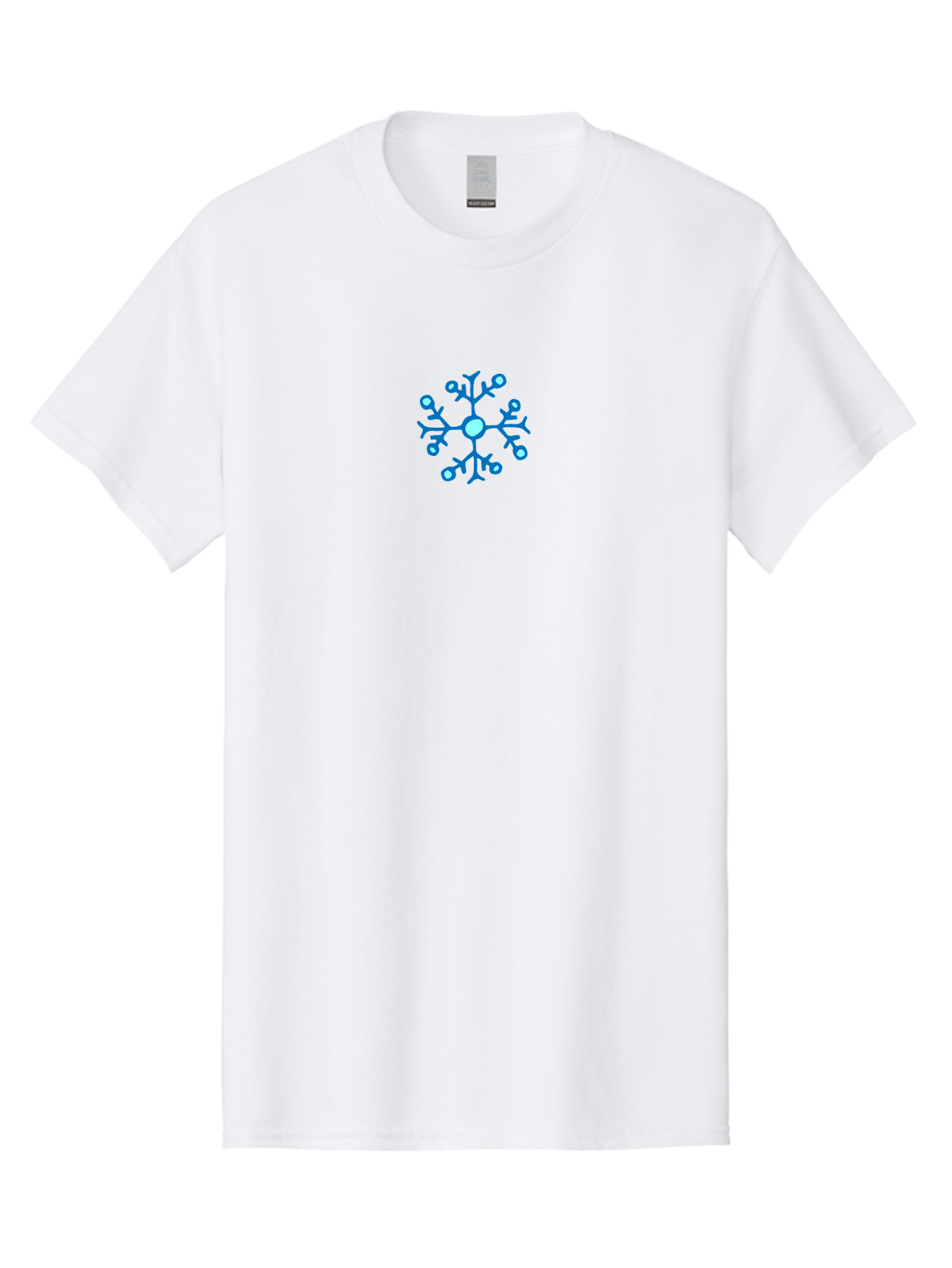 Blue-Snowflake Men'S Graphic Tee, 100% Cotton, Comfortable Casual Summer Wear, Machine Washable, Blue Snowflake, Winter Wonderland, Frosty Design, Icy Pattern, Delicate Flakes, Snow Crystal, Seasonal Decoration, Frozen Beauty, Winter Theme - Aaa769