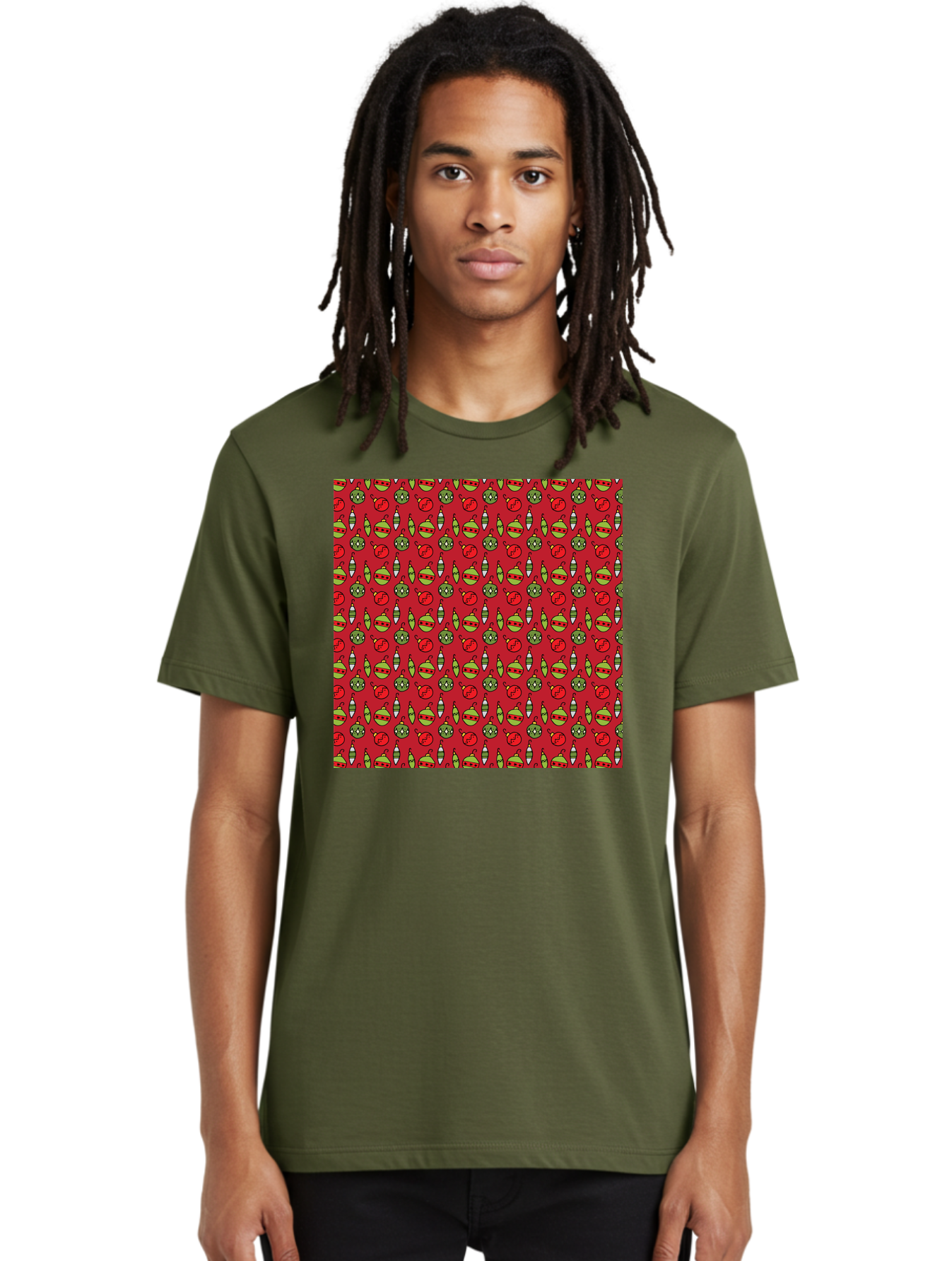 Bombs-Pattern Men'S Graphic Tee, 100% Cotton, Comfortable Casual Summer Wear, Machine Washable, Bombs And Emoji, Cartoon Graphics, War Symbols, Red Background, Green And Red Colors, Cute Illustrations, Funny Patterns, Danger Signs, - Aaa770