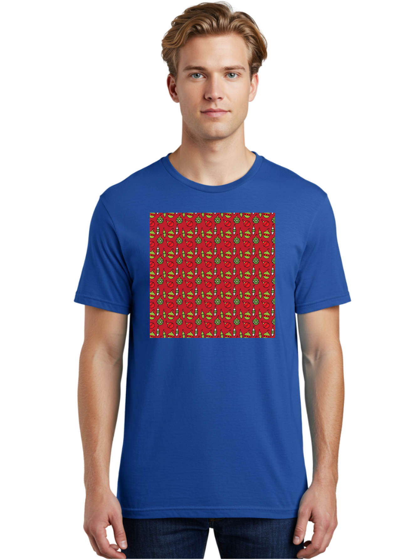 Bombs-Pattern Men'S Graphic Tee, 100% Cotton, Comfortable Casual Summer Wear, Machine Washable, Bombs And Emoji, Cartoon Graphics, War Symbols, Red Background, Green And Red Colors, Cute Illustrations, Funny Patterns, Danger Signs, - Aaa770
