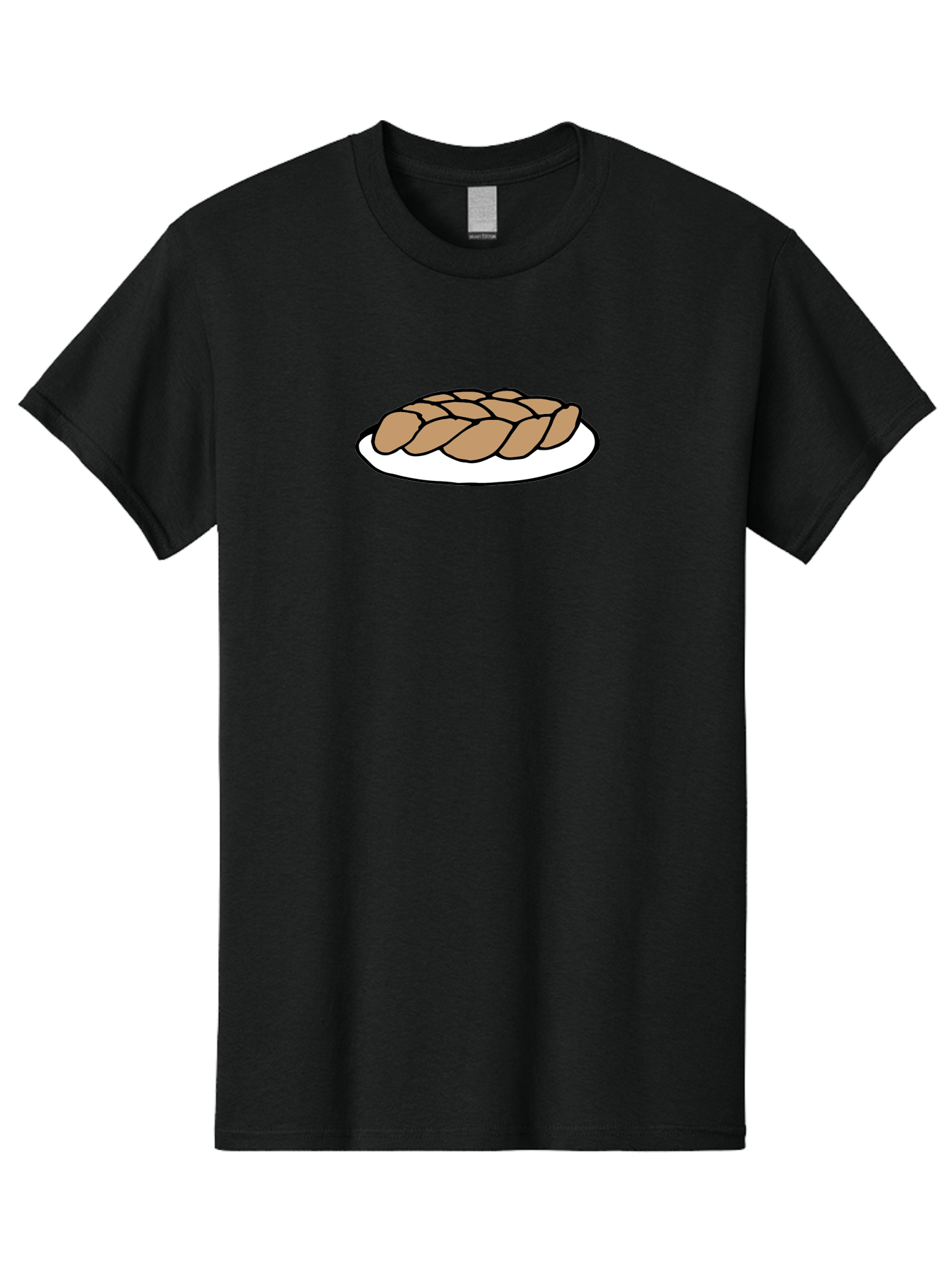 Braided-Loaf-Of-Bread Men'S Graphic Tee, 100% Cotton, Comfortable Casual Summer Wear, Machine Washable, Braided Bread, Baked Goods, Artisanal Bread, Bread On Plate, White Plate, Brown Bread, Traditional Bread, Freshly Baked - Aaa771