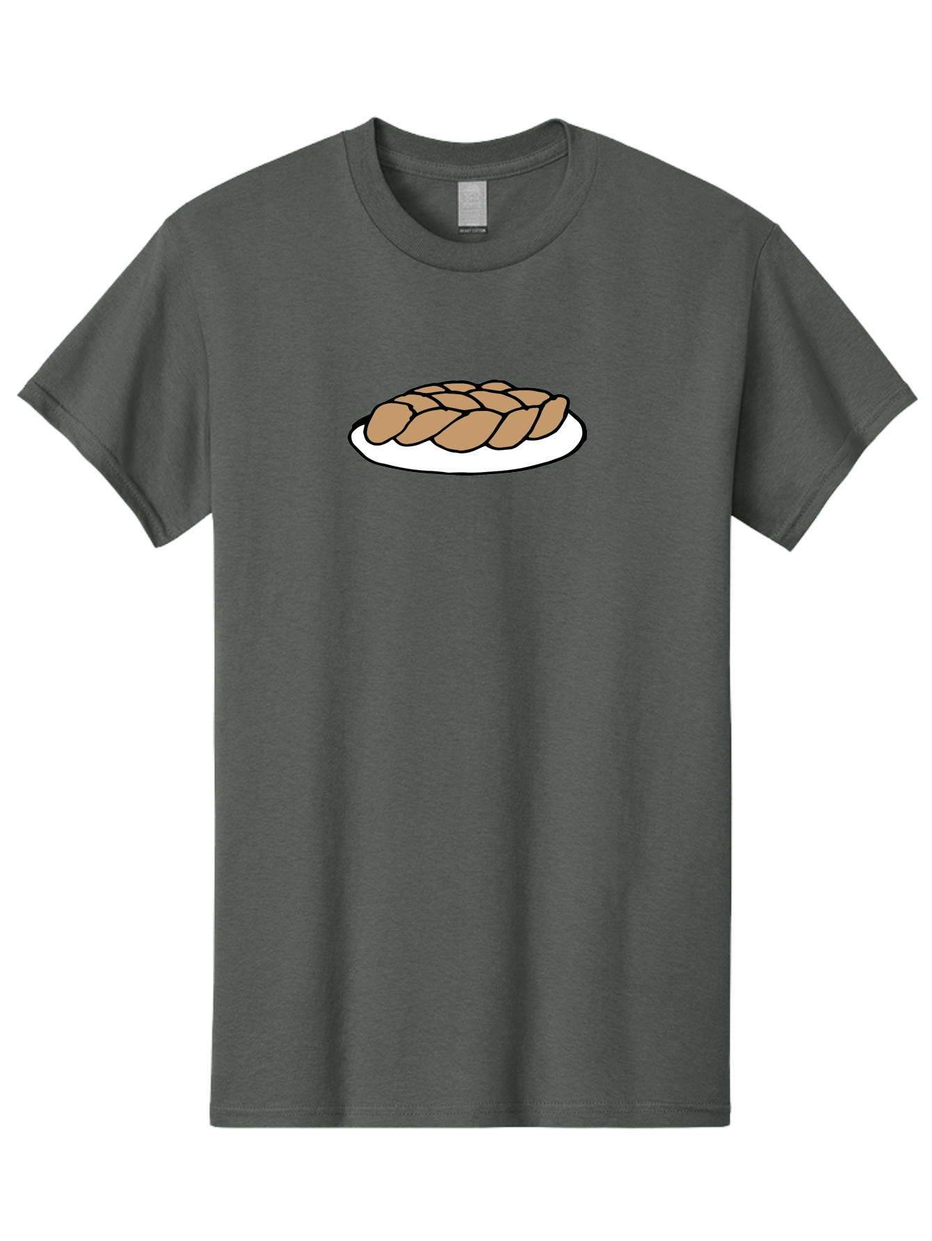 Braided-Loaf-Of-Bread Men'S Graphic Tee, 100% Cotton, Comfortable Casual Summer Wear, Machine Washable, Braided Bread, Baked Goods, Artisanal Bread, Bread On Plate, White Plate, Brown Bread, Traditional Bread, Freshly Baked - Aaa771