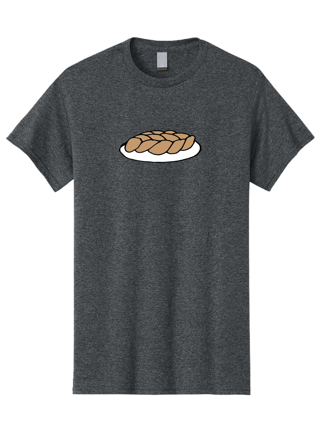 Braided-Loaf-Of-Bread Men'S Graphic Tee, 100% Cotton, Comfortable Casual Summer Wear, Machine Washable, Braided Bread, Baked Goods, Artisanal Bread, Bread On Plate, White Plate, Brown Bread, Traditional Bread, Freshly Baked - Aaa771