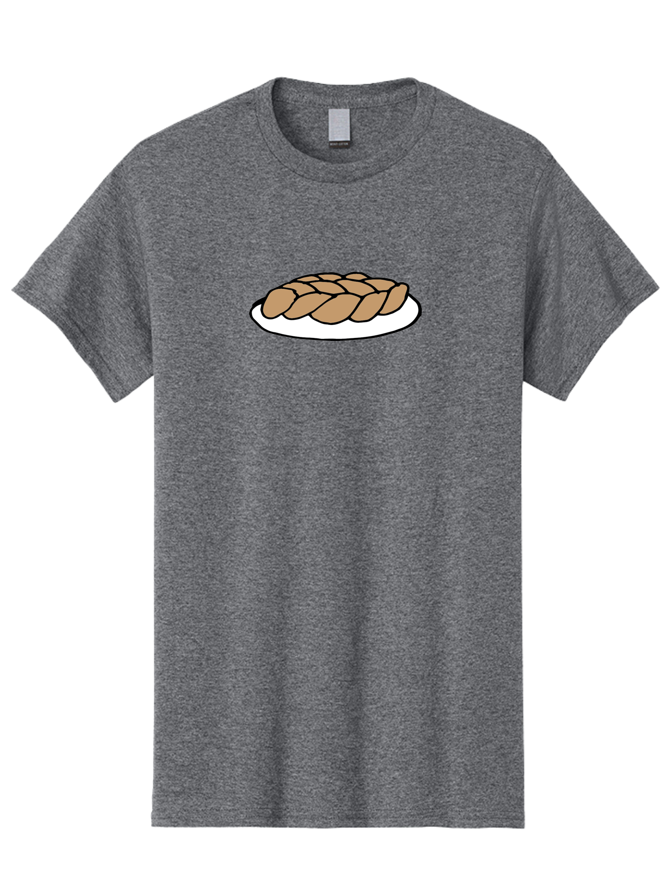 Braided-Loaf-Of-Bread Men'S Graphic Tee, 100% Cotton, Comfortable Casual Summer Wear, Machine Washable, Braided Bread, Baked Goods, Artisanal Bread, Bread On Plate, White Plate, Brown Bread, Traditional Bread, Freshly Baked - Aaa771
