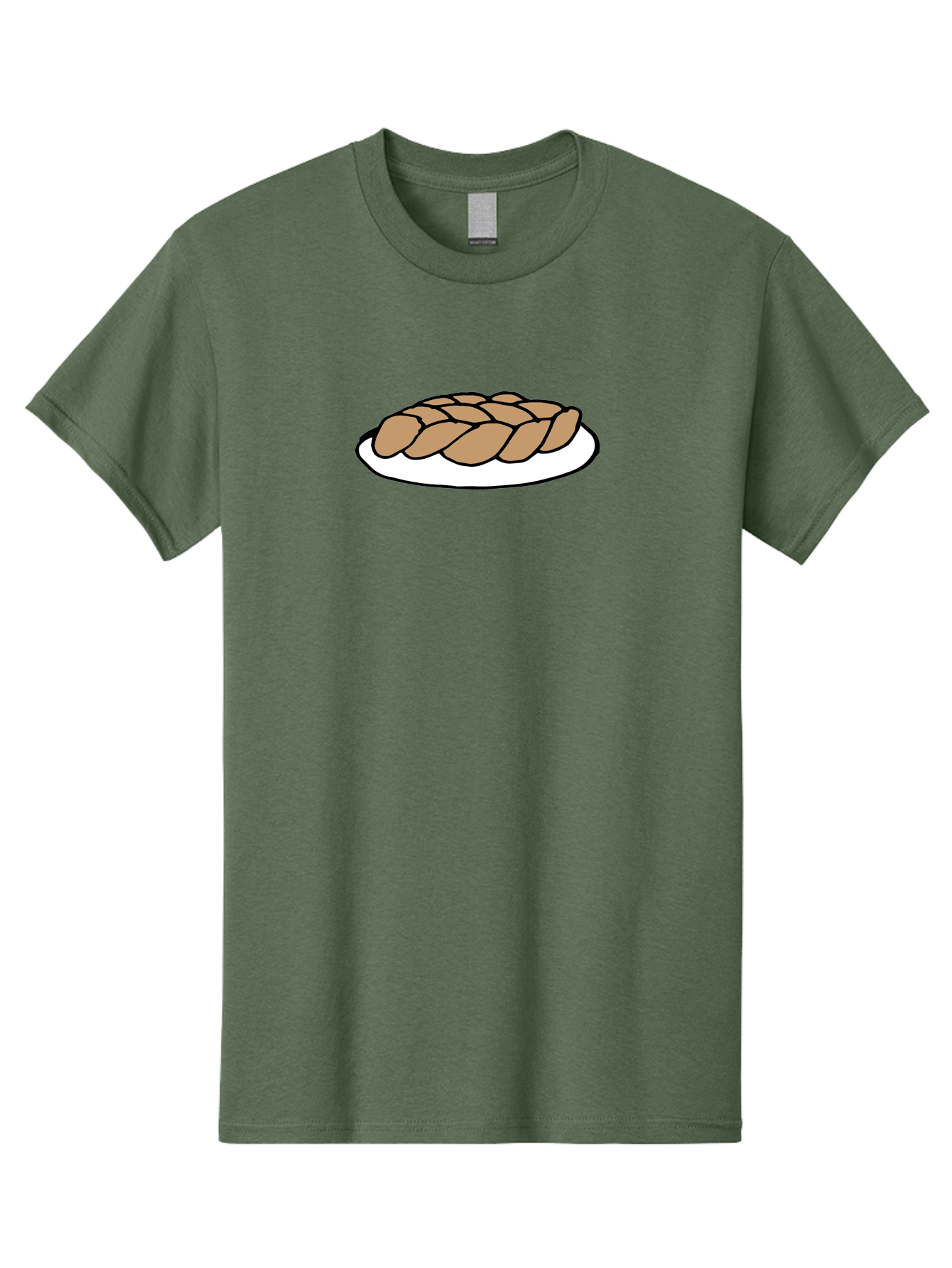 Braided-Loaf-Of-Bread Men'S Graphic Tee, 100% Cotton, Comfortable Casual Summer Wear, Machine Washable, Braided Bread, Baked Goods, Artisanal Bread, Bread On Plate, White Plate, Brown Bread, Traditional Bread, Freshly Baked - Aaa771