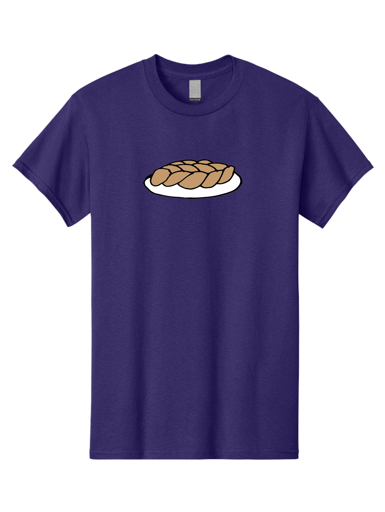 Braided-Loaf-Of-Bread Men'S Graphic Tee, 100% Cotton, Comfortable Casual Summer Wear, Machine Washable, Braided Bread, Baked Goods, Artisanal Bread, Bread On Plate, White Plate, Brown Bread, Traditional Bread, Freshly Baked - Aaa771