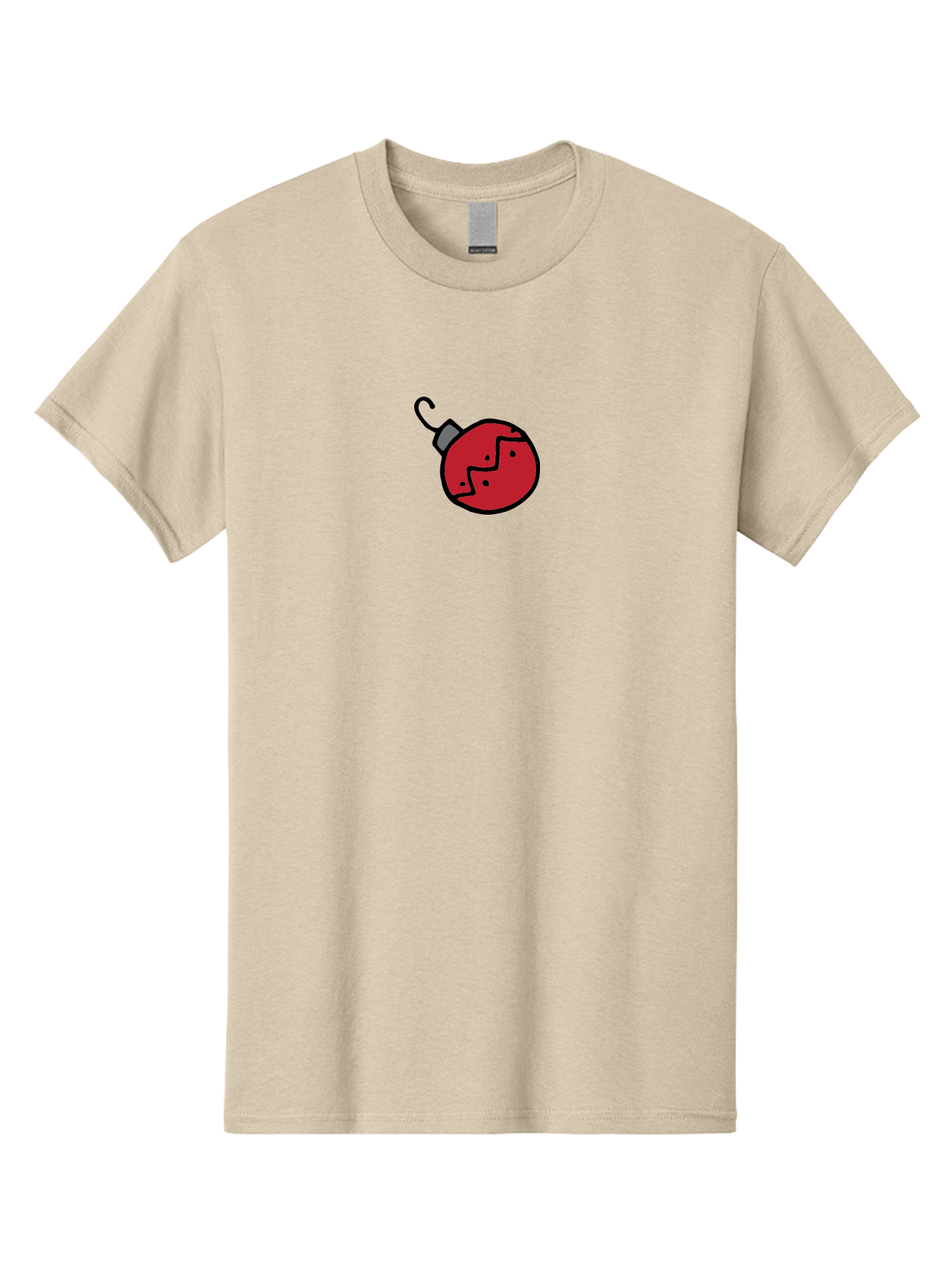 Broken-Red-Bauble Men'S Graphic Tee, 100% Cotton, Comfortable Casual Summer Wear, Machine Washable, Broken Christmas Ornament, Red Bauble, Shattered Decoration, Festive Fragility, Holiday Decor, Cracked Glass, Black Outline - Aaa773