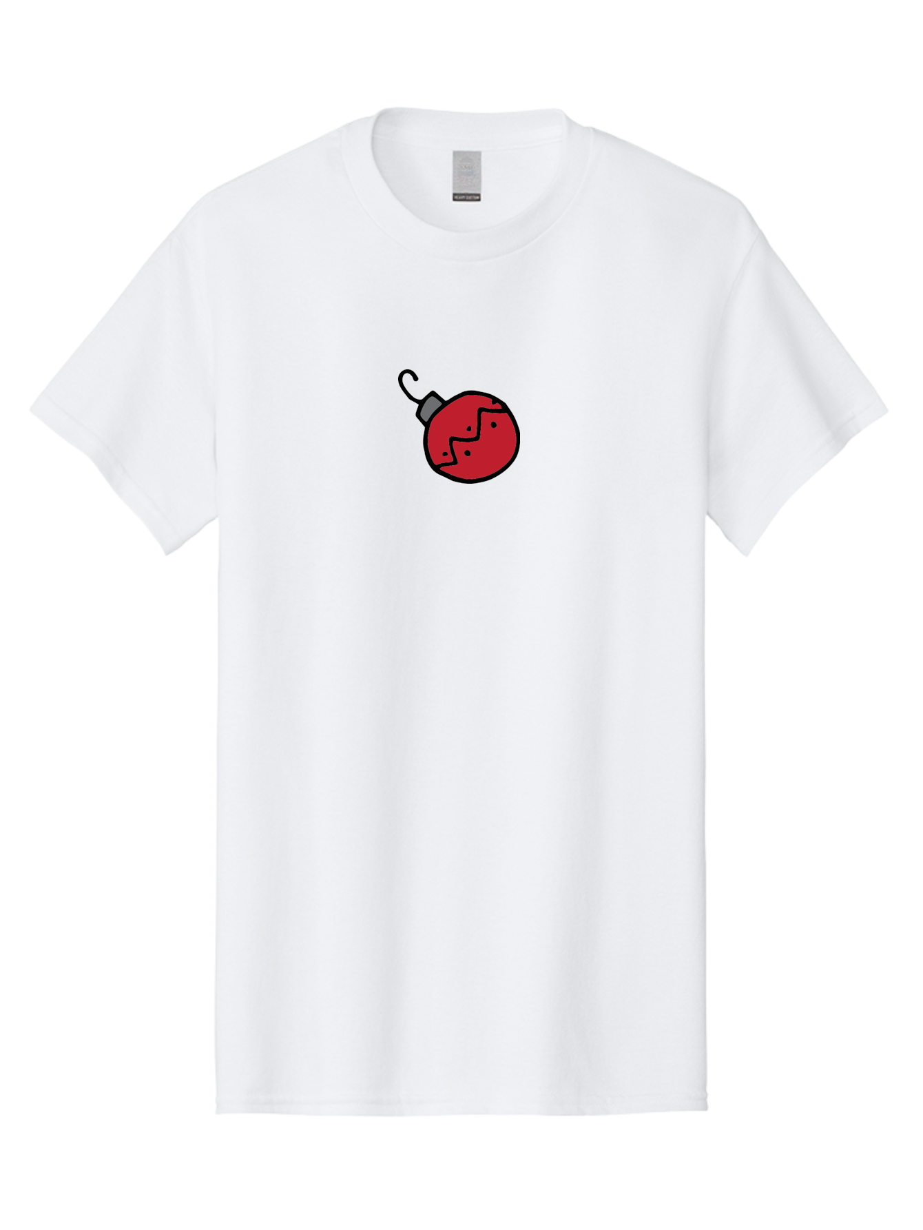 Broken-Red-Bauble Men'S Graphic Tee, 100% Cotton, Comfortable Casual Summer Wear, Machine Washable, Broken Christmas Ornament, Red Bauble, Shattered Decoration, Festive Fragility, Holiday Decor, Cracked Glass, Black Outline - Aaa773