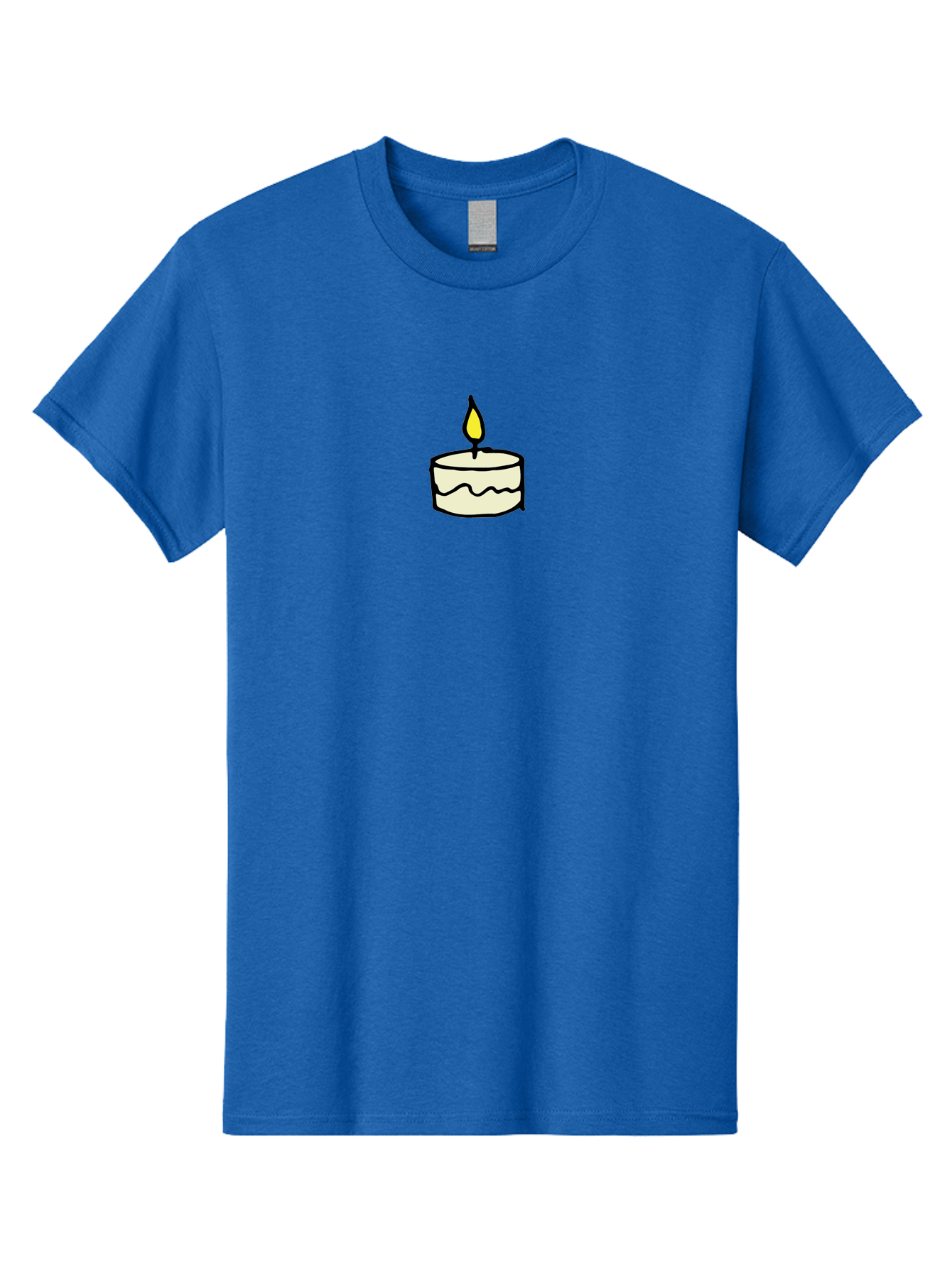 Candle-4 Men'S Graphic Tee, 100% Cotton, Comfortable Casual Summer Wear, Machine Washable, Candle With Yellow Flame, Birthday Candle, Wax Melting, Soft Glow, Warm Ambiance, Festive Decor, Celebration Atmosphere, Simple Illustration - Aaa777