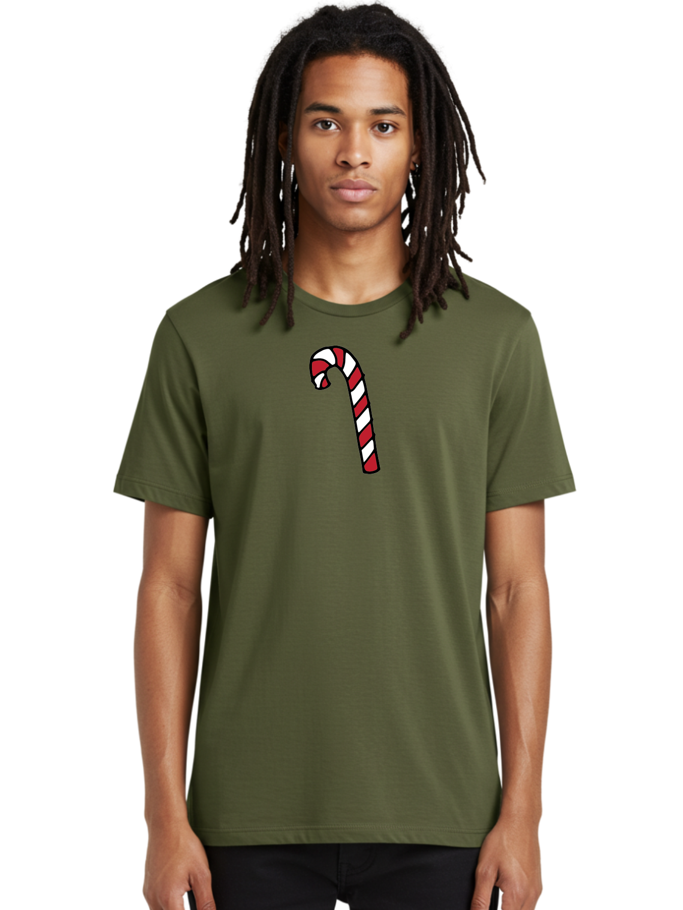 Candy-Cane-2 Men'S Graphic Tee, 100% Cotton, Comfortable Casual Summer Wear, Machine Washable, Striped Candy Cane, Holiday Treat, Festive Decoration, Christmas Symbol, Red And White Stripes, Sweet Delight, Seasonal Charm - Aaa780