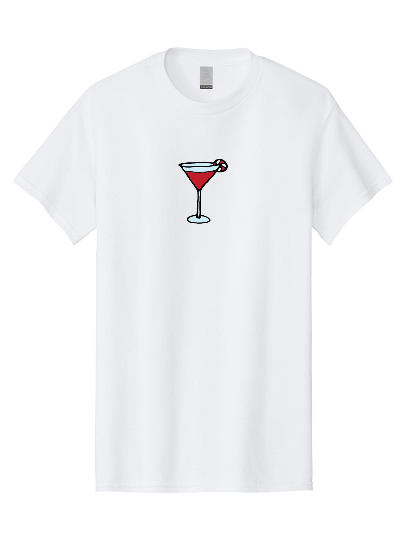 Candy-Cane-Martini-1 Men'S Graphic Tee, 100% Cotton, Comfortable Casual Summer Wear, Machine Washable, Red Martini, Candy Cane Garnish, Festive Cocktail, Holiday Drink, Sweet Treat, Christmas Party, Cocktail Hour - Aaa781