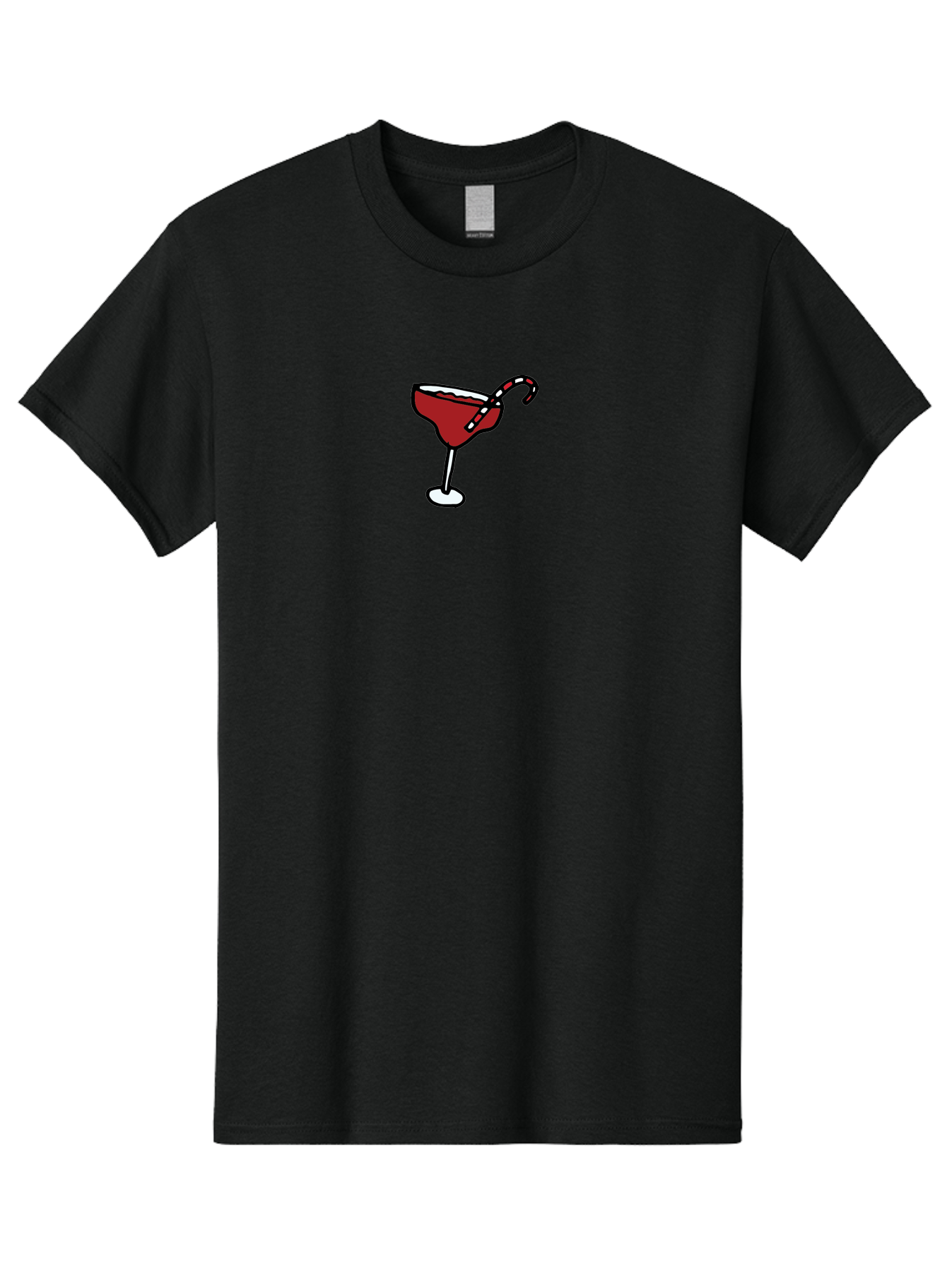 Candy-Cane-Martini Men'S Graphic Tee, 100% Cotton, Comfortable Casual Summer Wear, Machine Washable, Martini Glass, Red Cocktail, Candy Cane Garnish, Festive Drink, Holiday Party, Sweet Treat, Christmas Cocktail - Aaa783