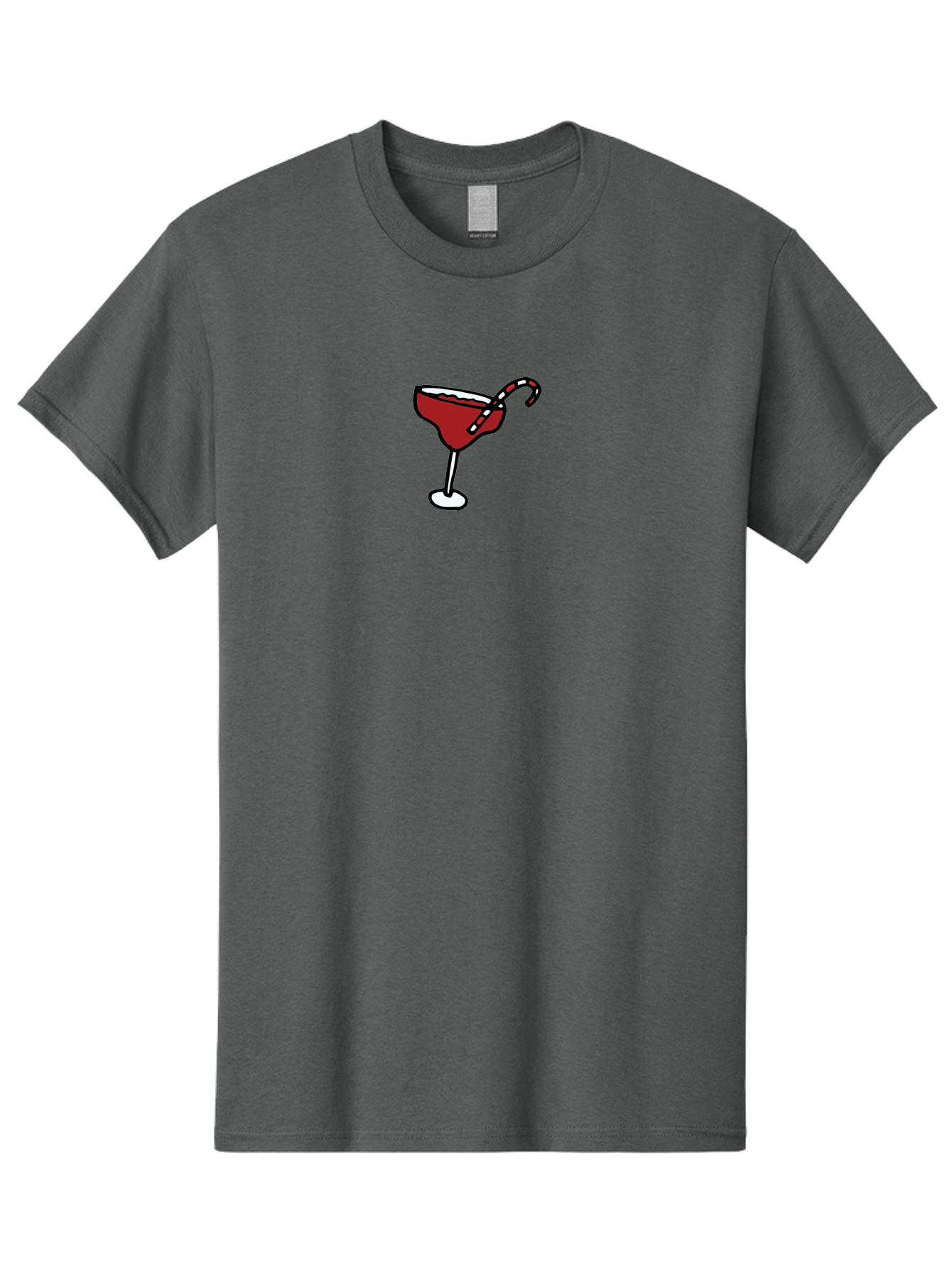 Candy-Cane-Martini Men'S Graphic Tee, 100% Cotton, Comfortable Casual Summer Wear, Machine Washable, Martini Glass, Red Cocktail, Candy Cane Garnish, Festive Drink, Holiday Party, Sweet Treat, Christmas Cocktail - Aaa783