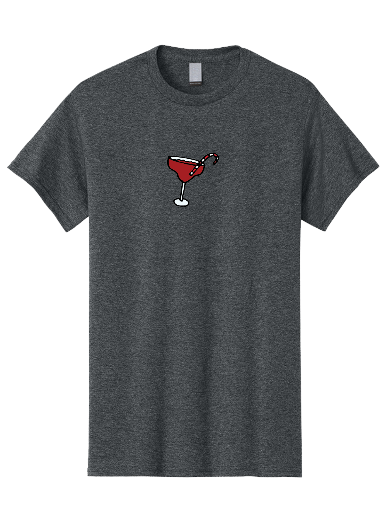 Candy-Cane-Martini Men'S Graphic Tee, 100% Cotton, Comfortable Casual Summer Wear, Machine Washable, Martini Glass, Red Cocktail, Candy Cane Garnish, Festive Drink, Holiday Party, Sweet Treat, Christmas Cocktail - Aaa783