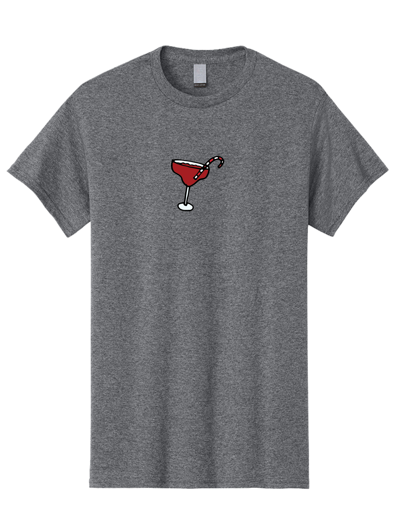 Candy-Cane-Martini Men'S Graphic Tee, 100% Cotton, Comfortable Casual Summer Wear, Machine Washable, Martini Glass, Red Cocktail, Candy Cane Garnish, Festive Drink, Holiday Party, Sweet Treat, Christmas Cocktail - Aaa783